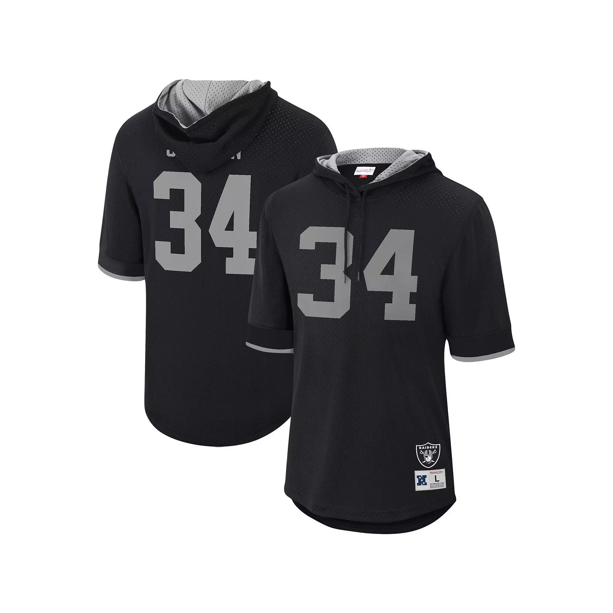 Mens Mitchell & Ness Bo Jackson Black Los Angeles Raiders Retired Player Mesh Name & Number Hoodie T-Shirt Product Image