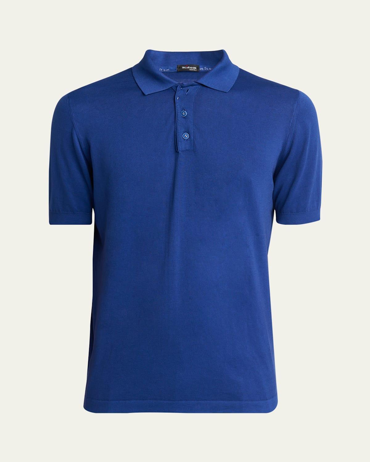 Mens Sea Island Cotton Knit Polo Shirt Product Image