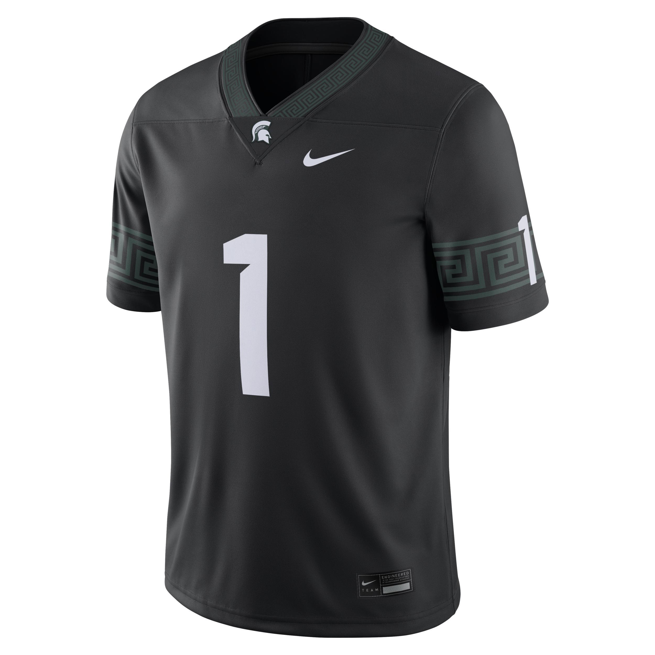 Men's Nike #1 Black Michigan State Spartans Alternate Football Game Jersey, Size: Large Product Image