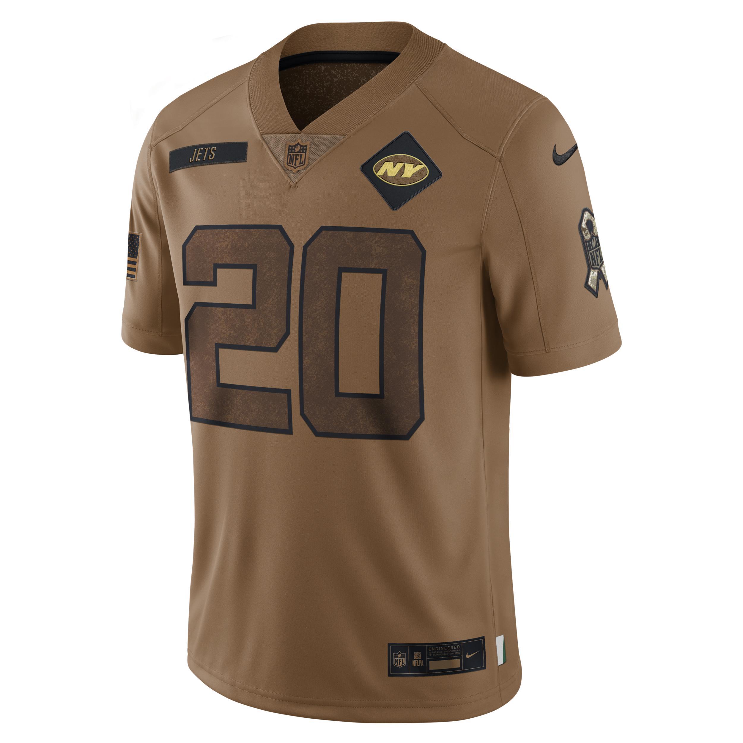 Mens Nike Breece Hall Brown Distressed New York Jets 2023 Salute To Service Limited Jersey - Brown Product Image