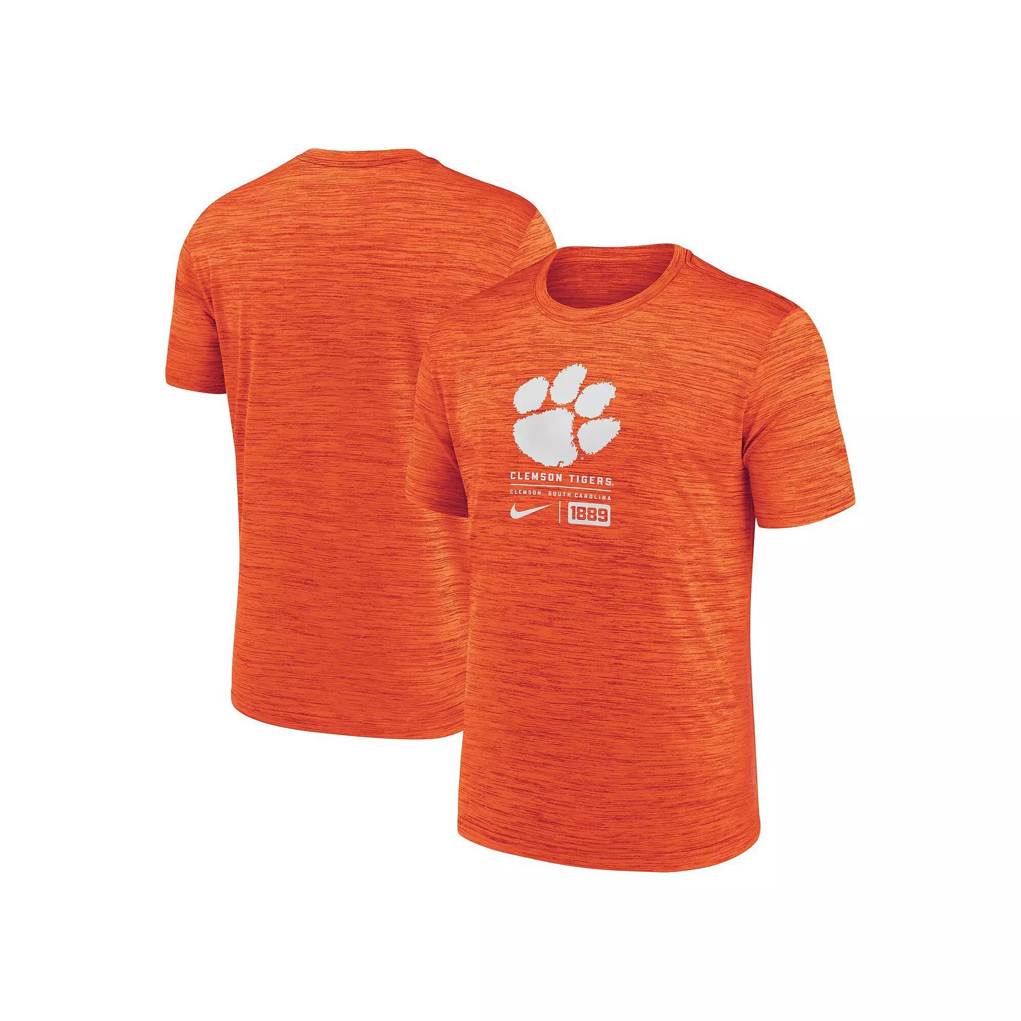 Men's Nike  Orange Clemson Tigers Campus Center Block Velocity Performance T-Shirt, Size: XL Product Image