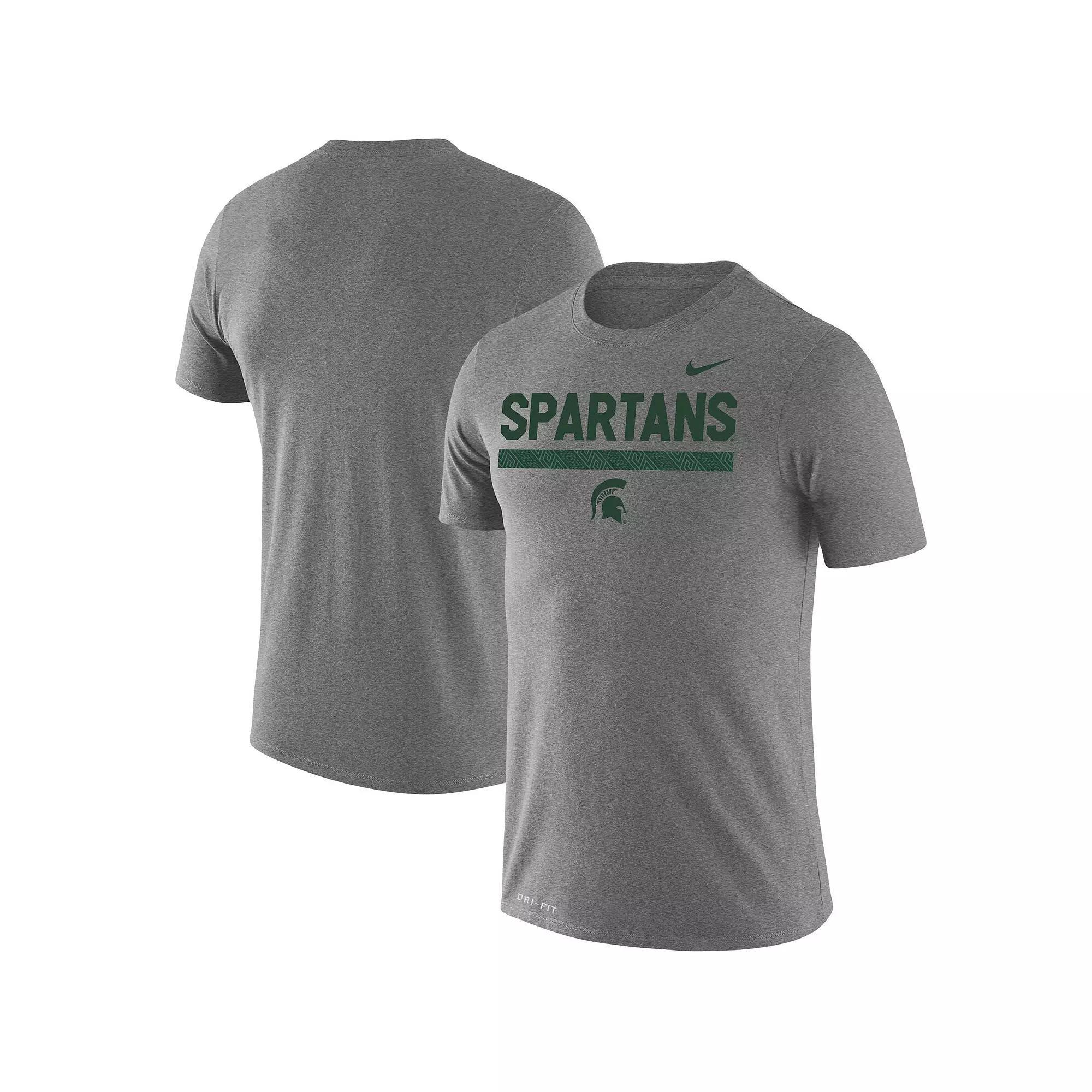 Mens Nike Heathered Gray Michigan State Spartans Team DNA Legend Performance T-Shirt Product Image