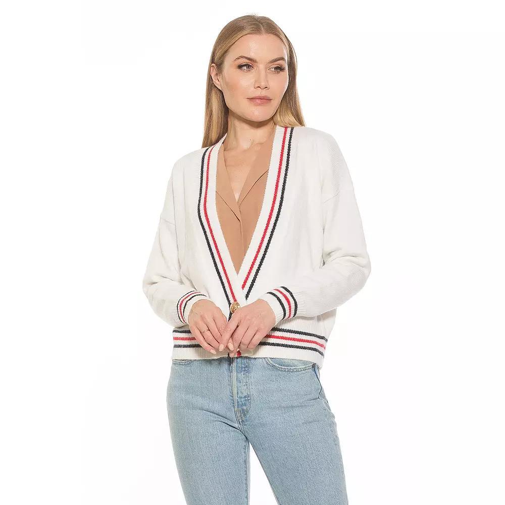 Women's ALEXIA ADMOR Cathrine Knitted Sweater, Size: XL, Ivory Team Product Image