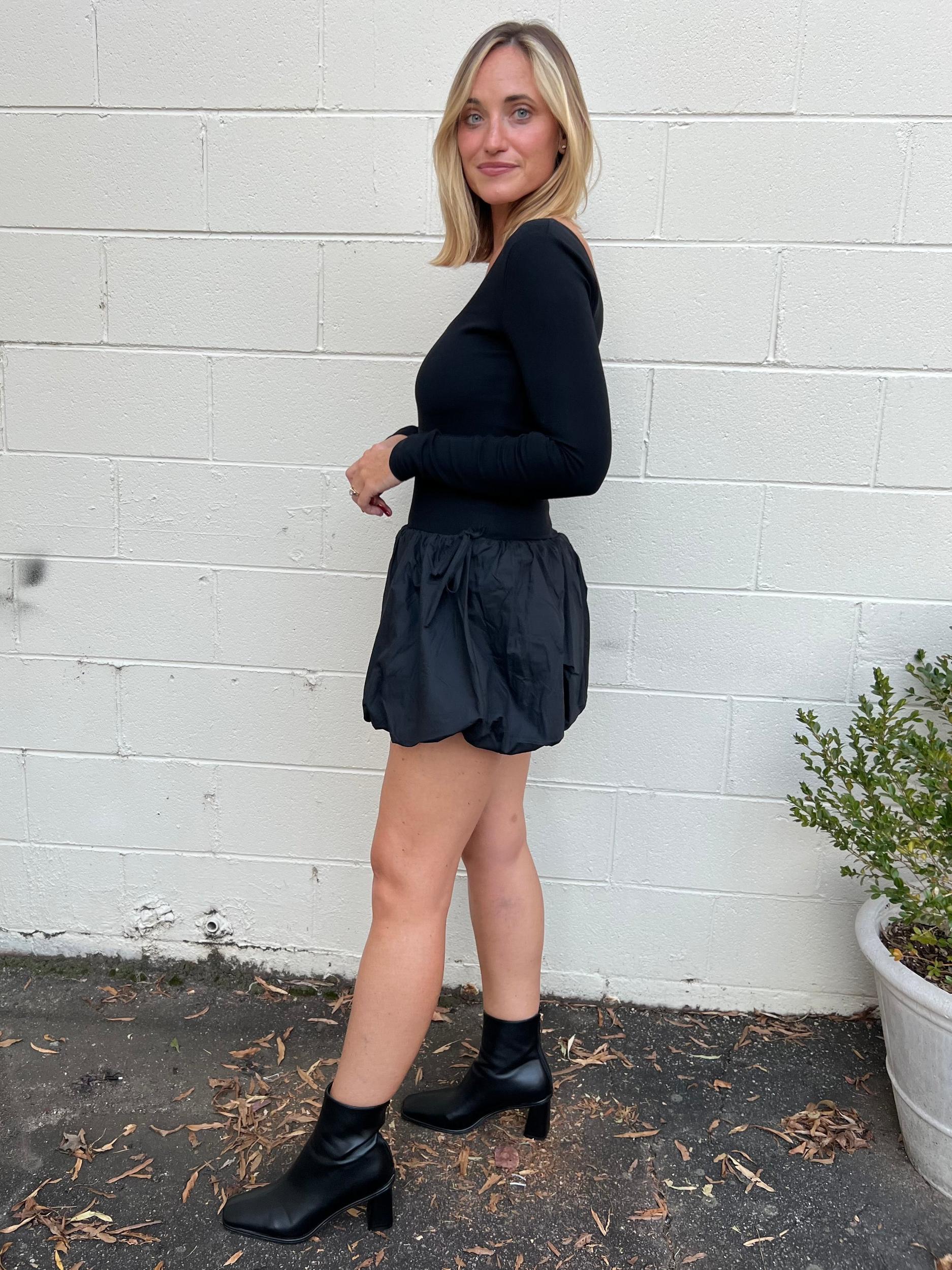 On Point Long Sleeve Bubble Hem Mini Dress Product Image