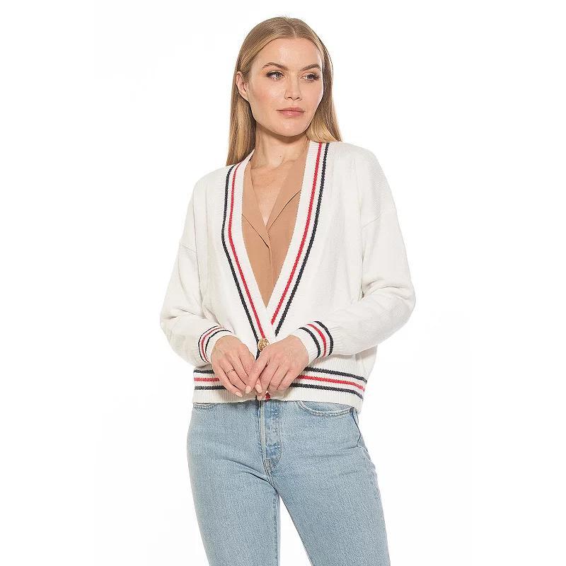 Women's ALEXIA ADMOR Cathrine Knitted Sweater, Size: XL, Ivory Team Product Image
