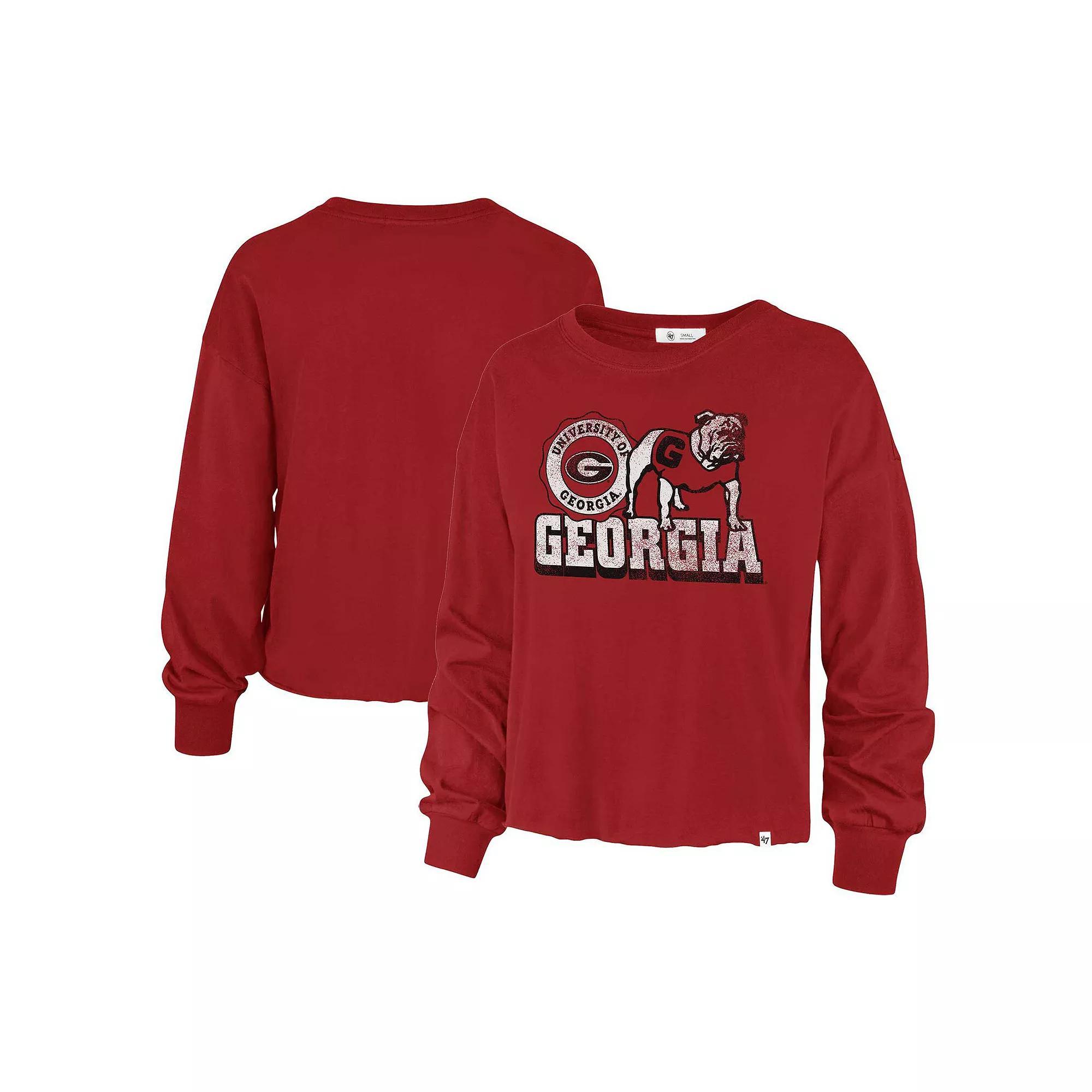 Women's '47 Red Georgia Bulldogs Bottom Line Parkway Long Sleeve T-Shirt, Size: Large Product Image