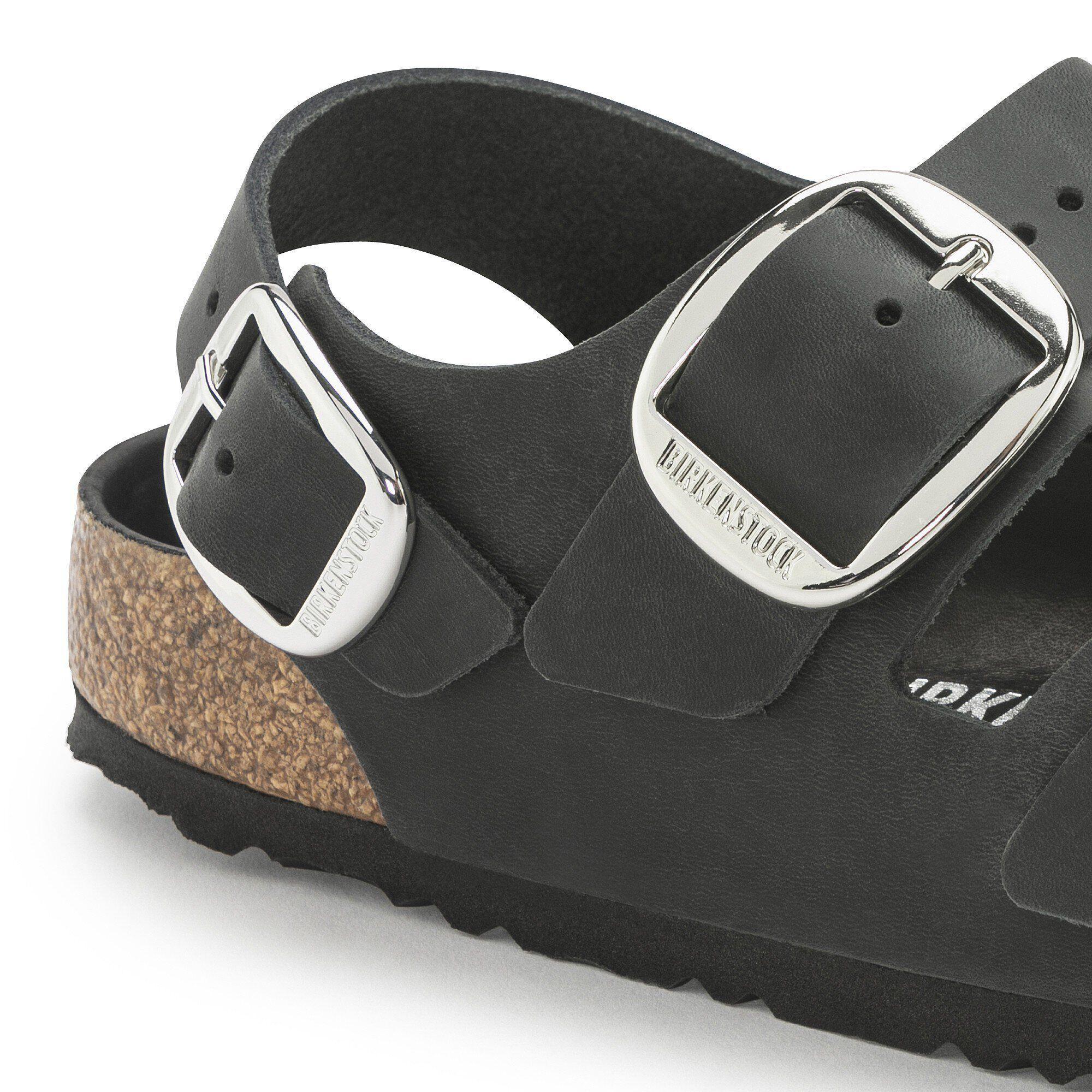 Milano Big Buckle Oiled Leather Olive Green Product Image