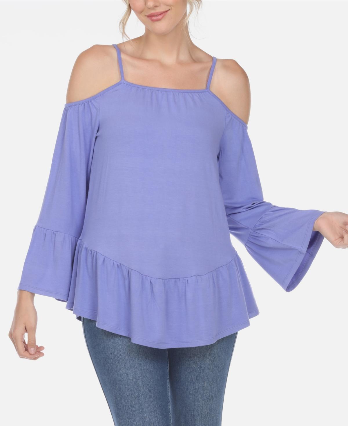 Cold Shoulder Ruffle Sleeve Top Product Image