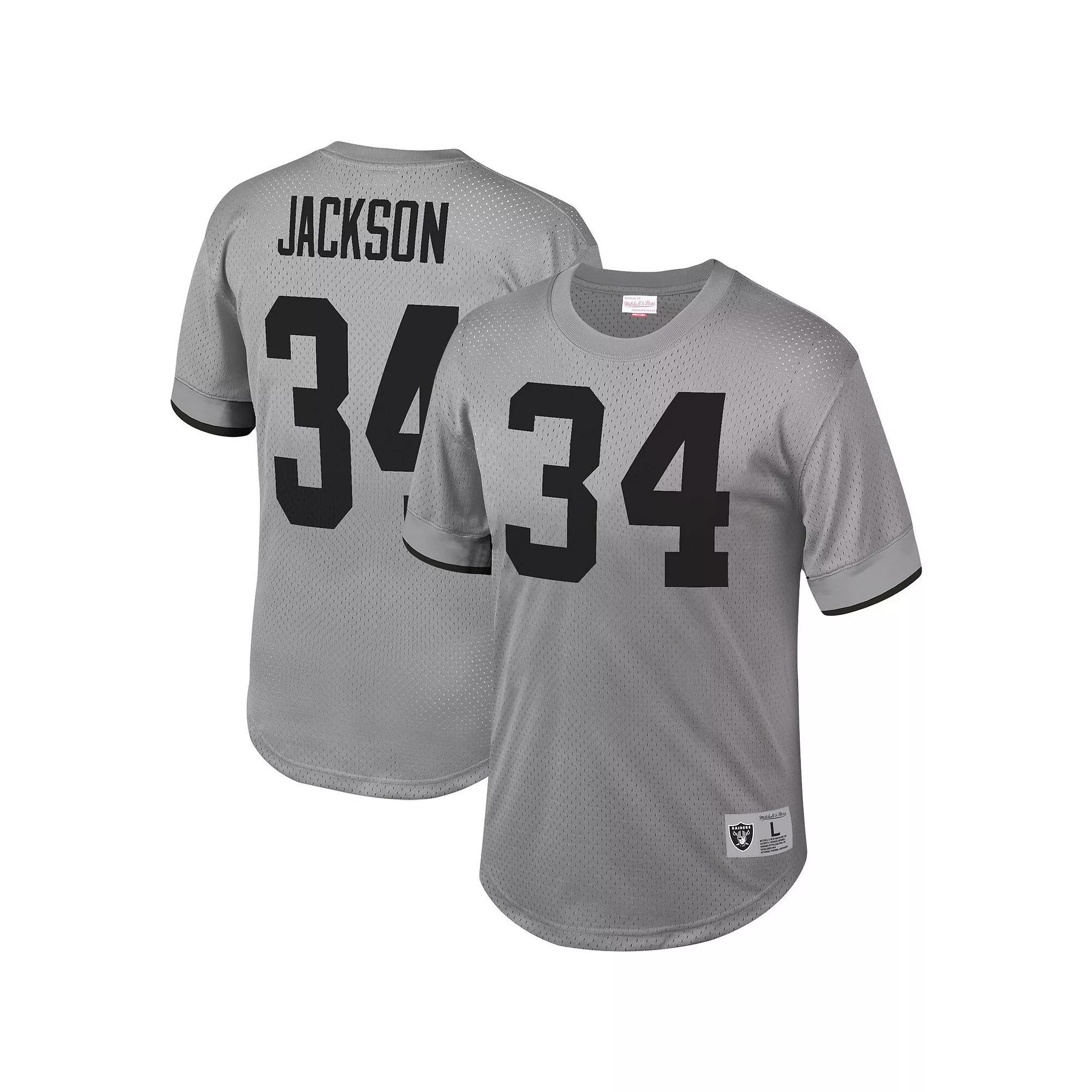 Men's Mitchell & Ness Bo Jackson Gray Los Angeles Raiders Retired Player Name & Number Mesh Top, Size: Small, Nfl Grey Product Image
