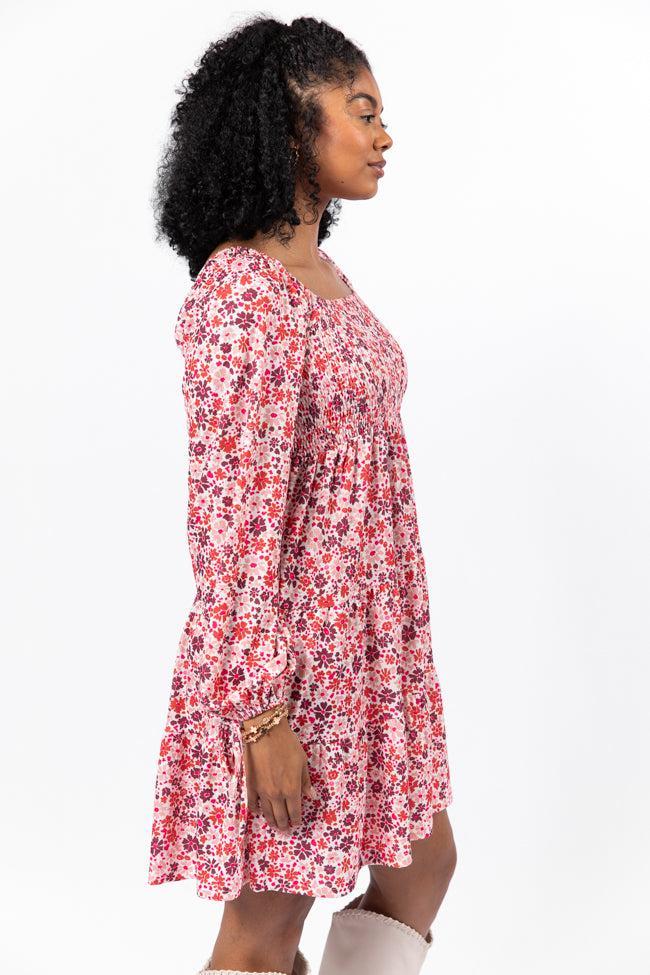 All About You Multi Smocked Knit Floral Dress FINAL SALE Product Image
