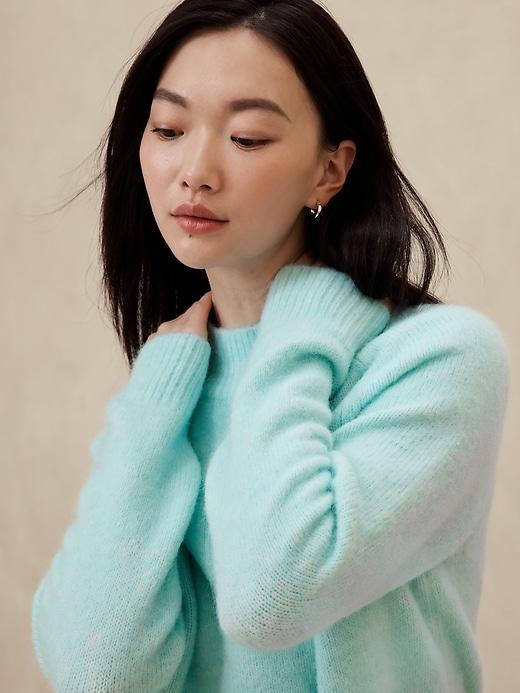 Fuzzy Mock-Neck Sweater Product Image