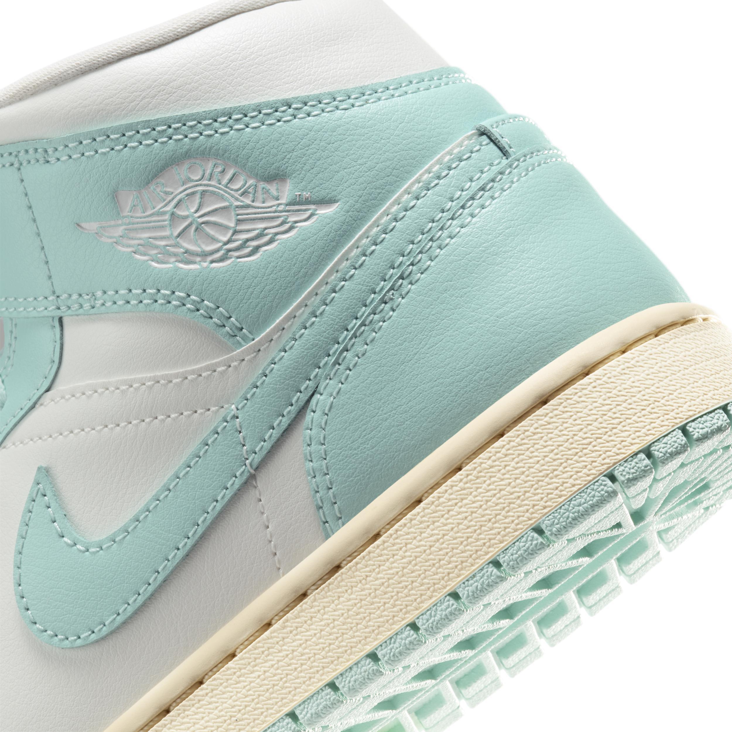 Jordan Womens Jordan AJ 1 Mid - Womens Basketball Shoes Light Dew/Sail/Muslin Product Image