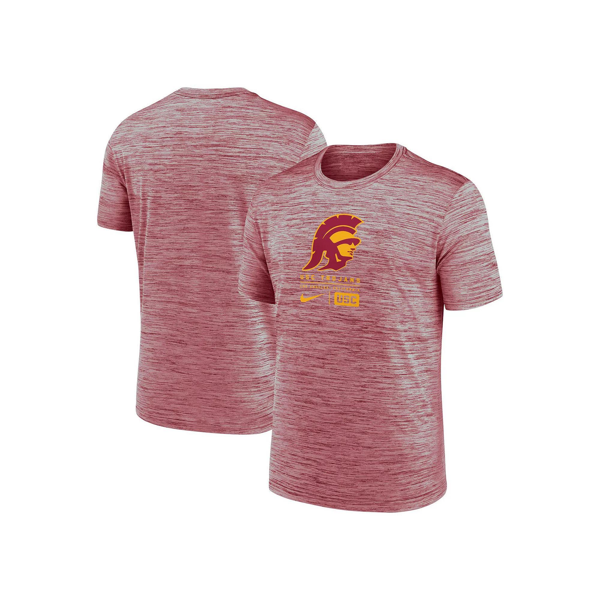 Men's Nike  Cardinal USC Trojans Campus Center Block Velocity Performance T-Shirt, Size: 2XL, Red Product Image