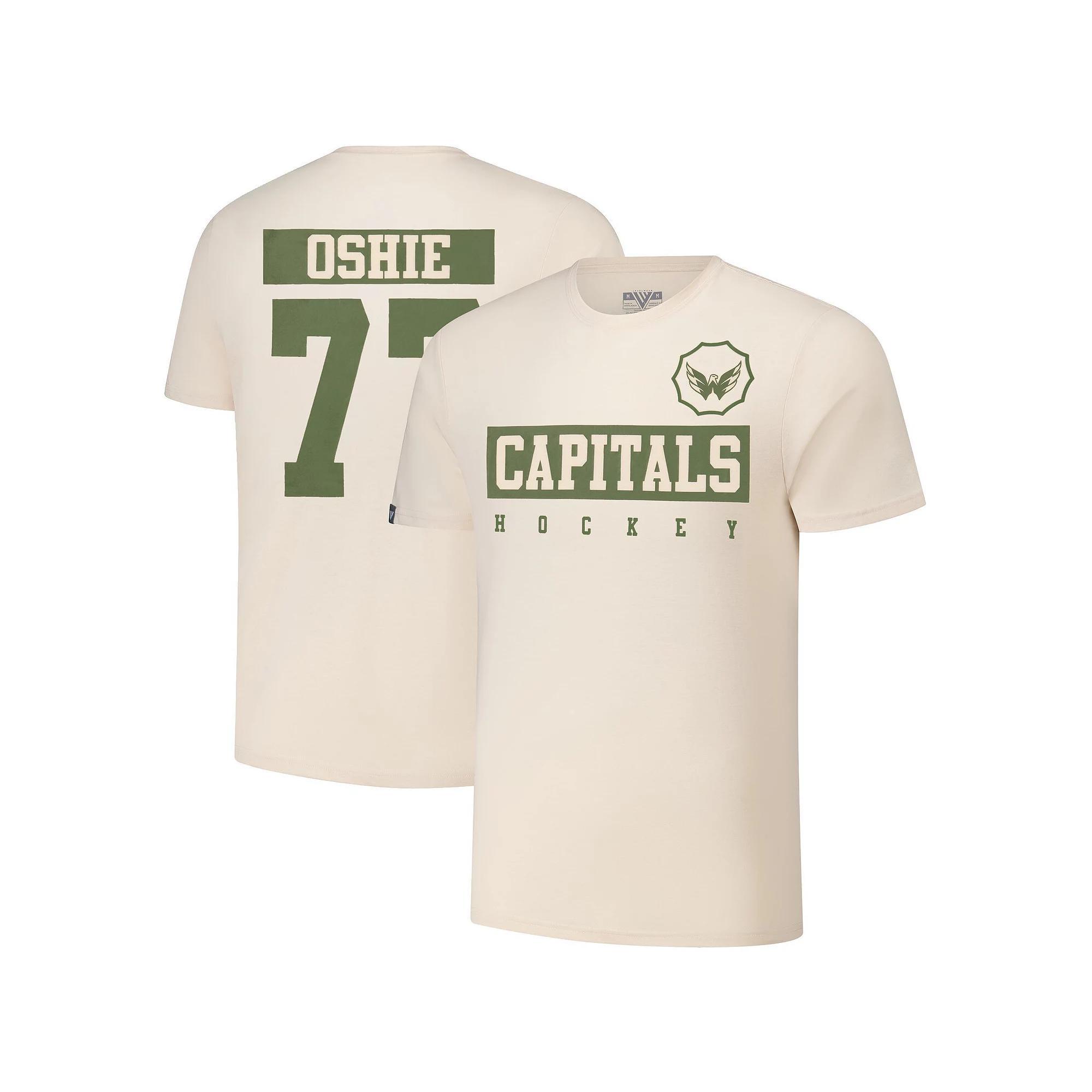 Men's Levelwear TJ Oshie Khaki Washington Capitals 2024 NHL Military Appreciation Richmond Delta Player Name & Number T-Shirt, Size: 2XL, Beig K Product Image