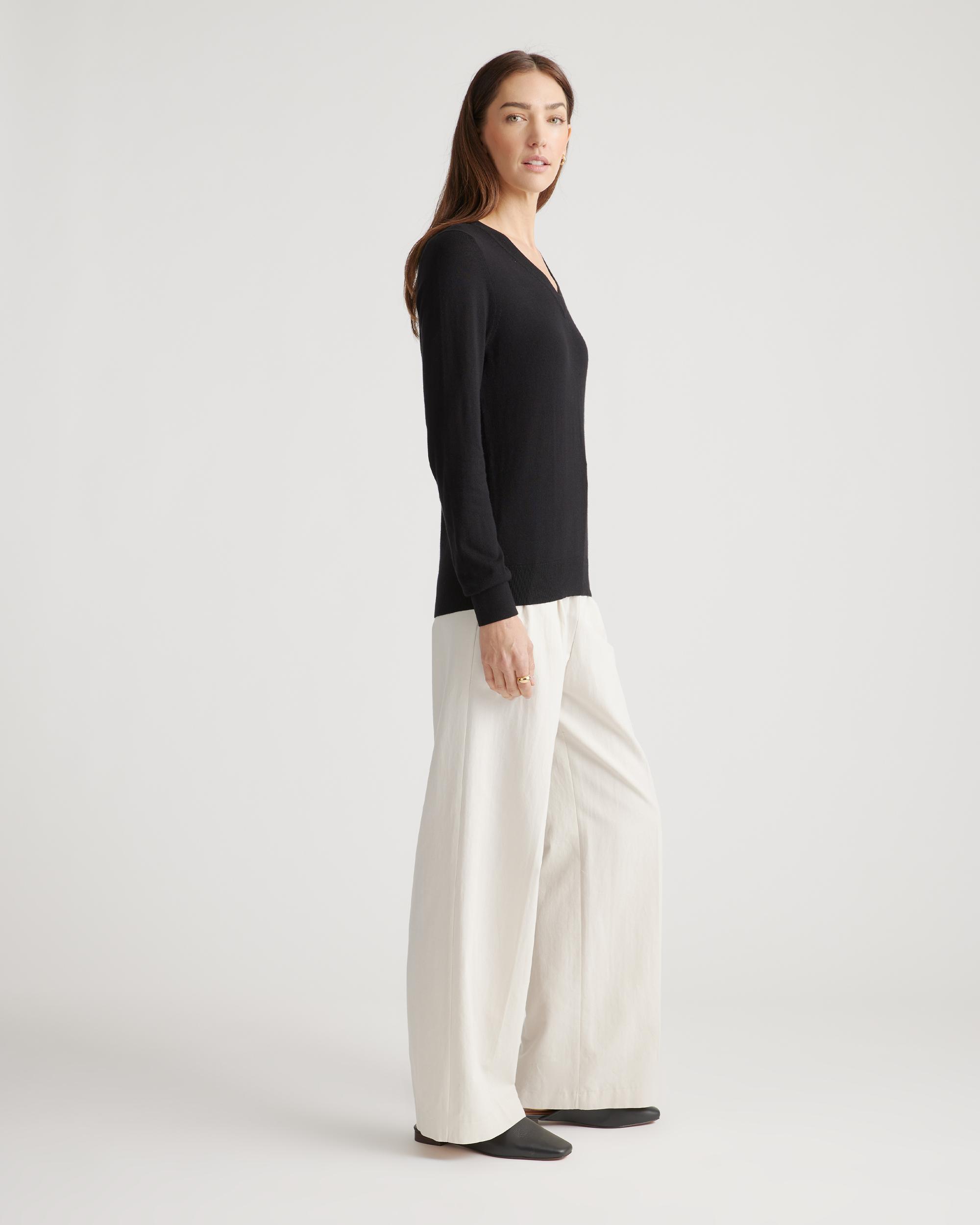 Quince | Women's Lightweight Cotton Cashmere V-Neck Sweater Organic Cotton Product Image
