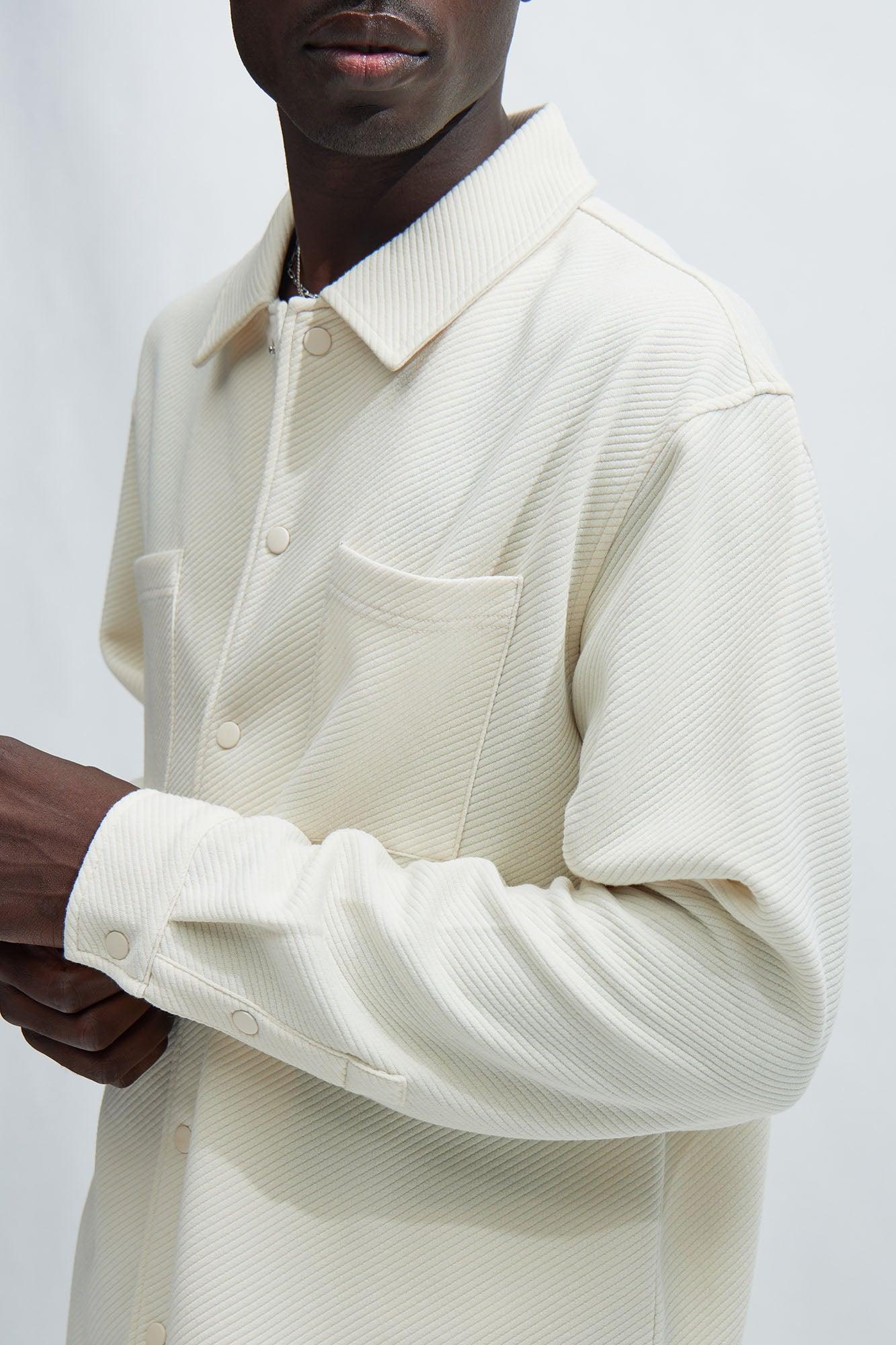 Kina Textured Long Sleeve Shirt - Off White Product Image