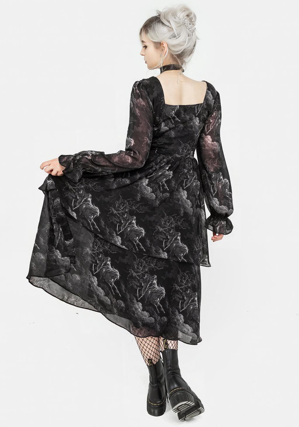 Revelation Chiffon Midi Dress Product Image