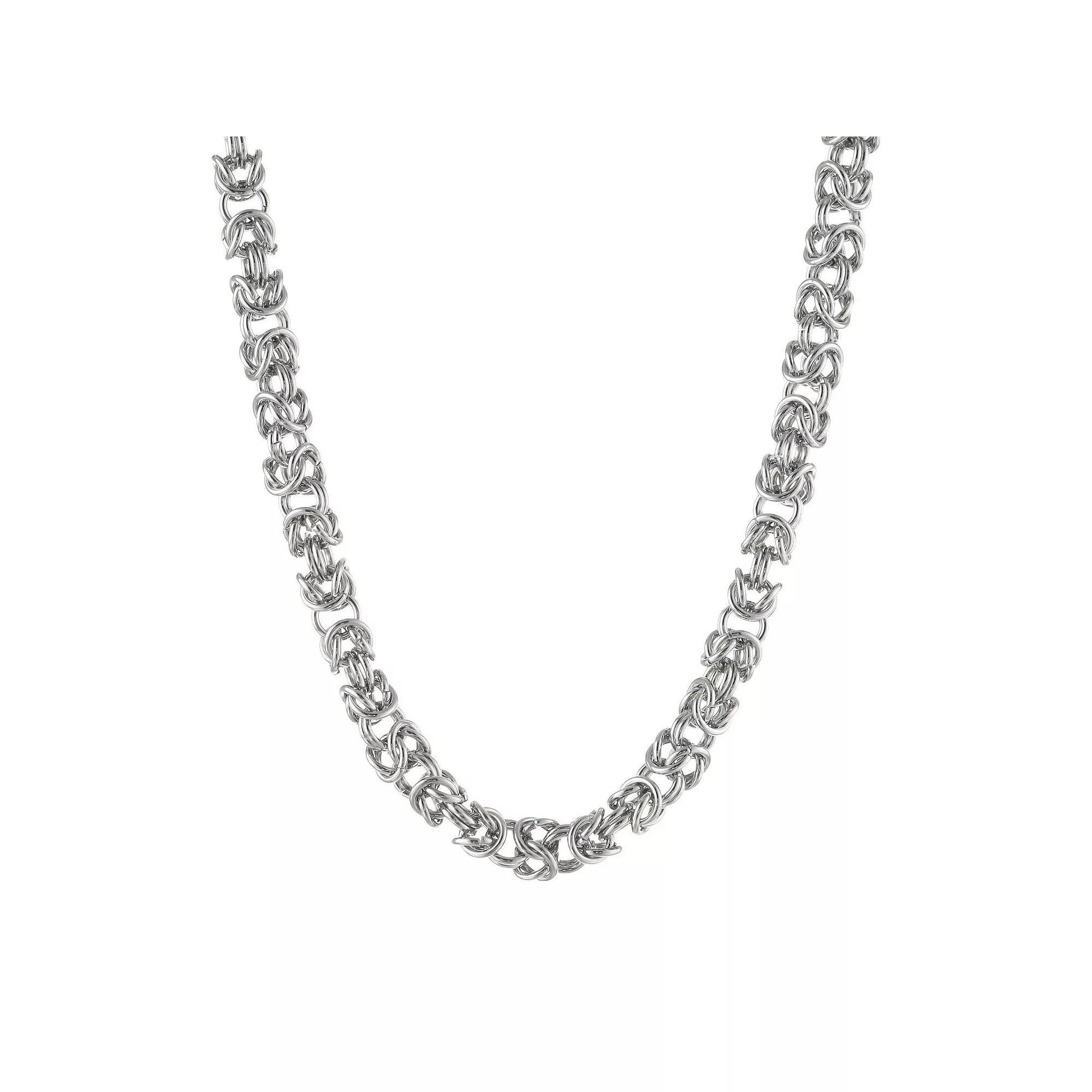Men's LYNX Stainless Steel Byzantine Chain Necklace, Size: 24" Product Image