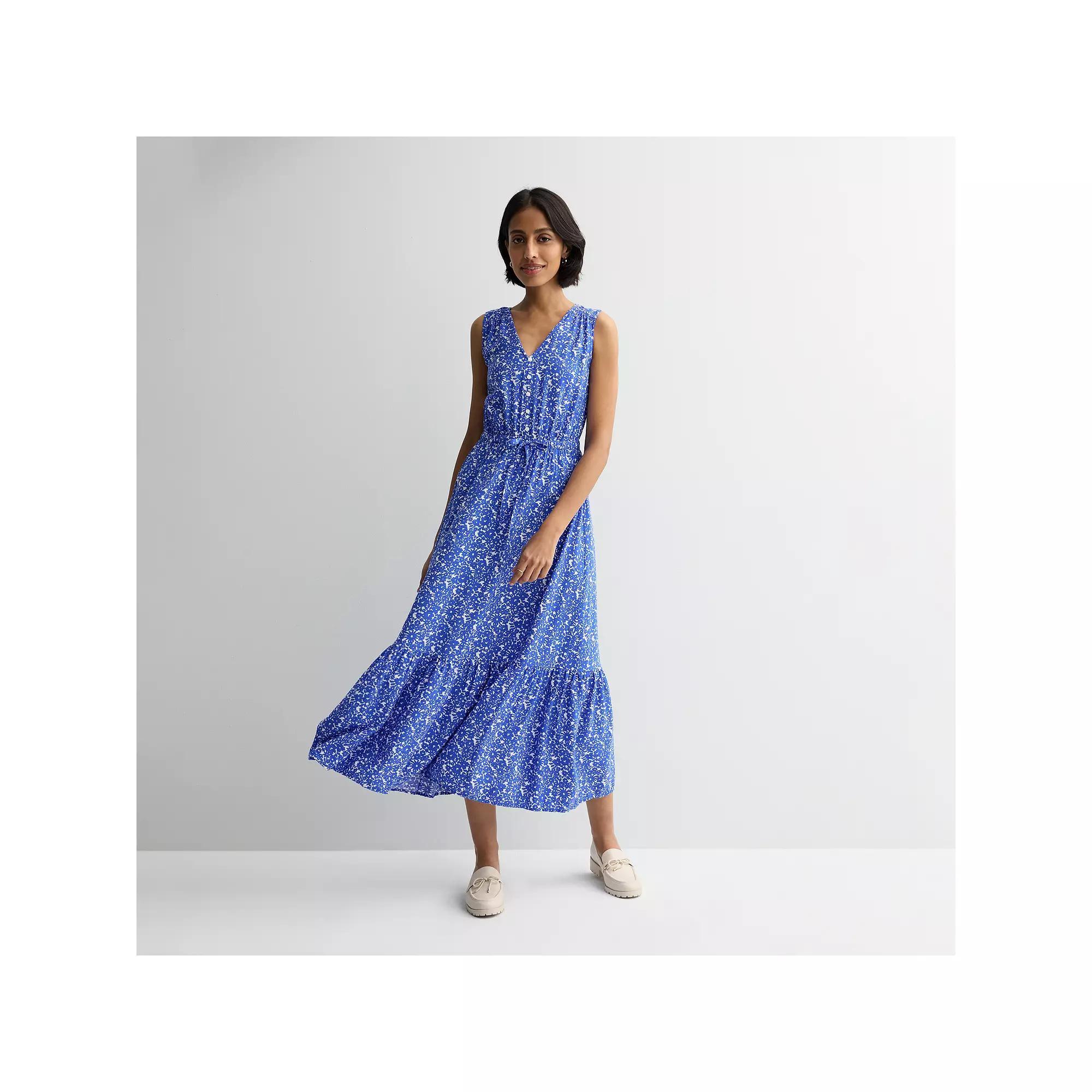 Women's Sonoma Goods For Life® Femme Button Bodice Maxi Dress, Size: Large, Blue Ditsy Floral Product Image