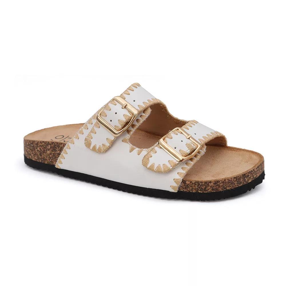 Yoki Gian-218 Women's Double Buckle Cork Sandals, Size: 9, White Product Image