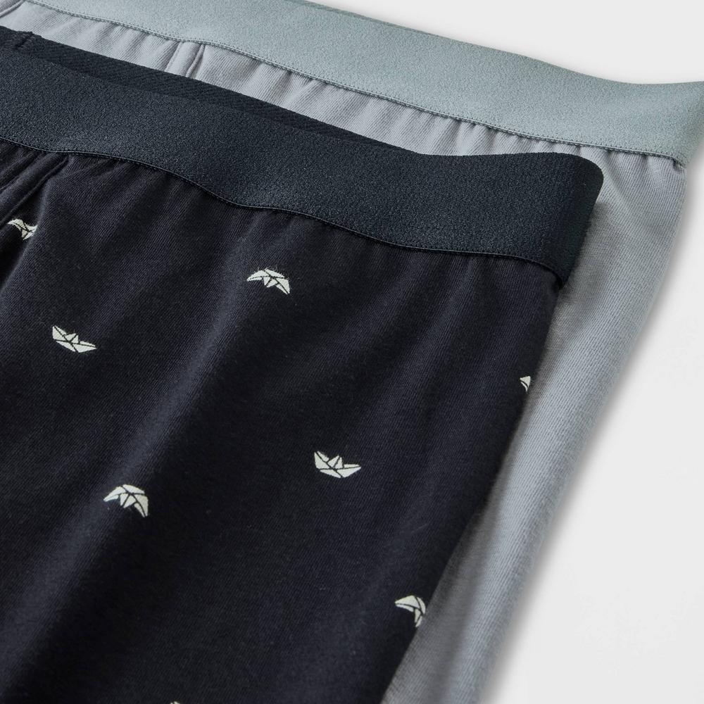 Men's Paper Boat Print Boxer Briefs 2pk - Goodfellow & Co™ M: Cotton Spandex Knit, Mid Rise, Polka Dots Product Image
