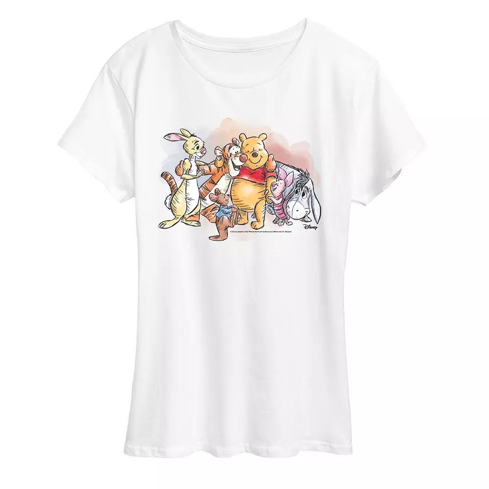 Disneys Winnie The Pooh Womens Watercolor Graphic Tee Product Image