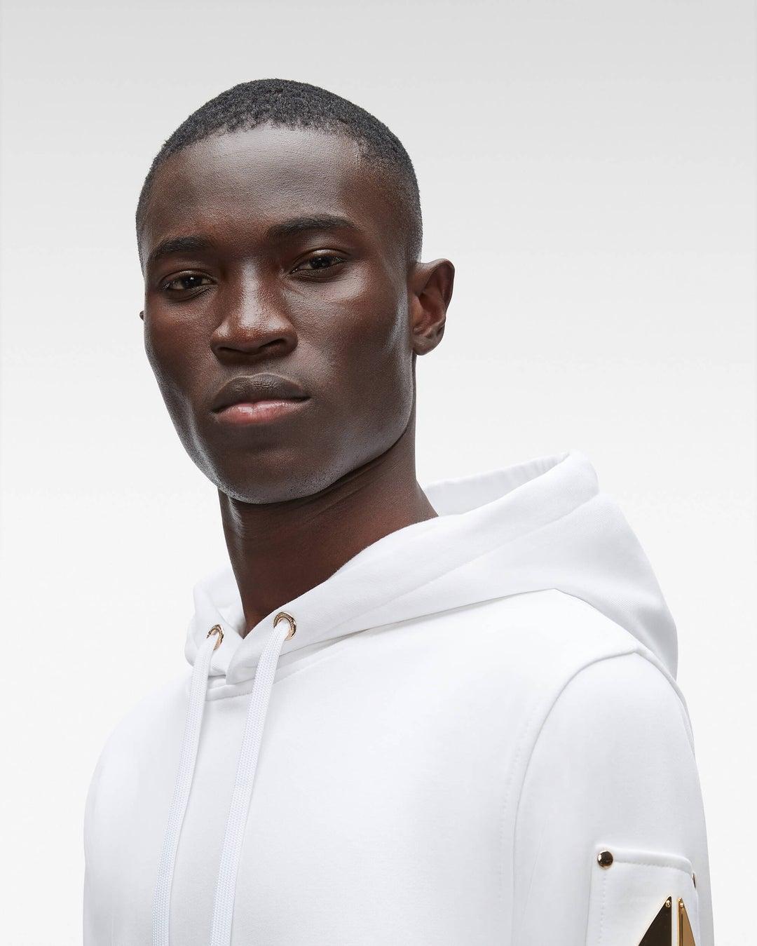 Moose Knuckles Mens Martense Hoodie in White Product Image