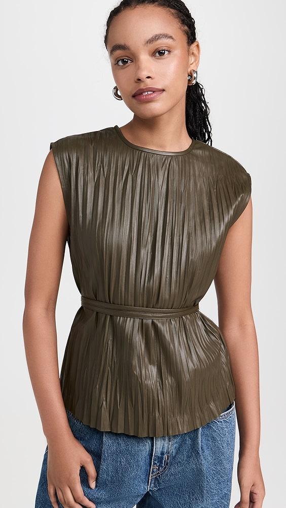 Proenza Schouler White Label Lyra Top in Faux Leather | Shopbop Product Image