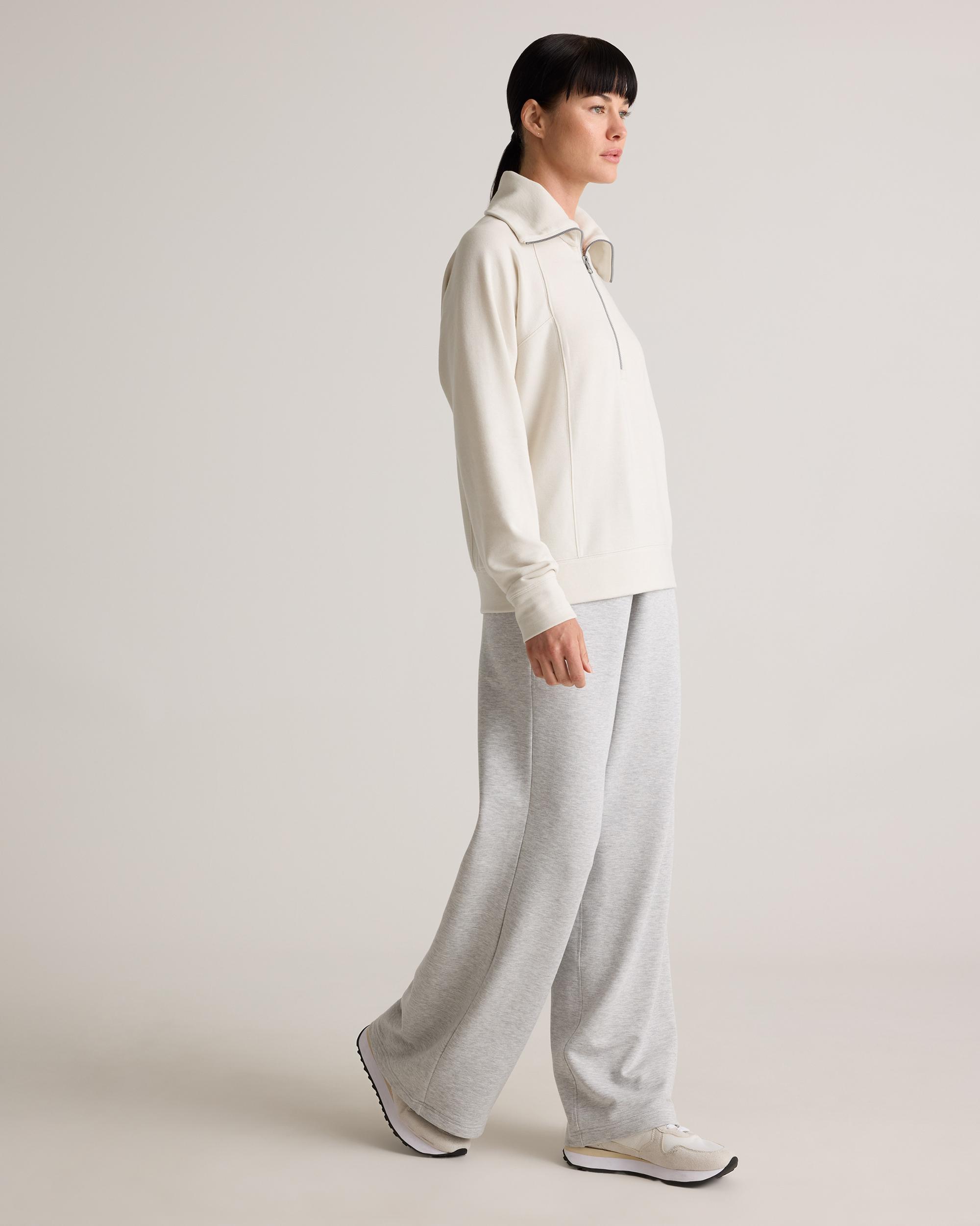 Quince | Women's SuperSoft Fleece Half Zip Size XS, Lenzing Modal Product Image