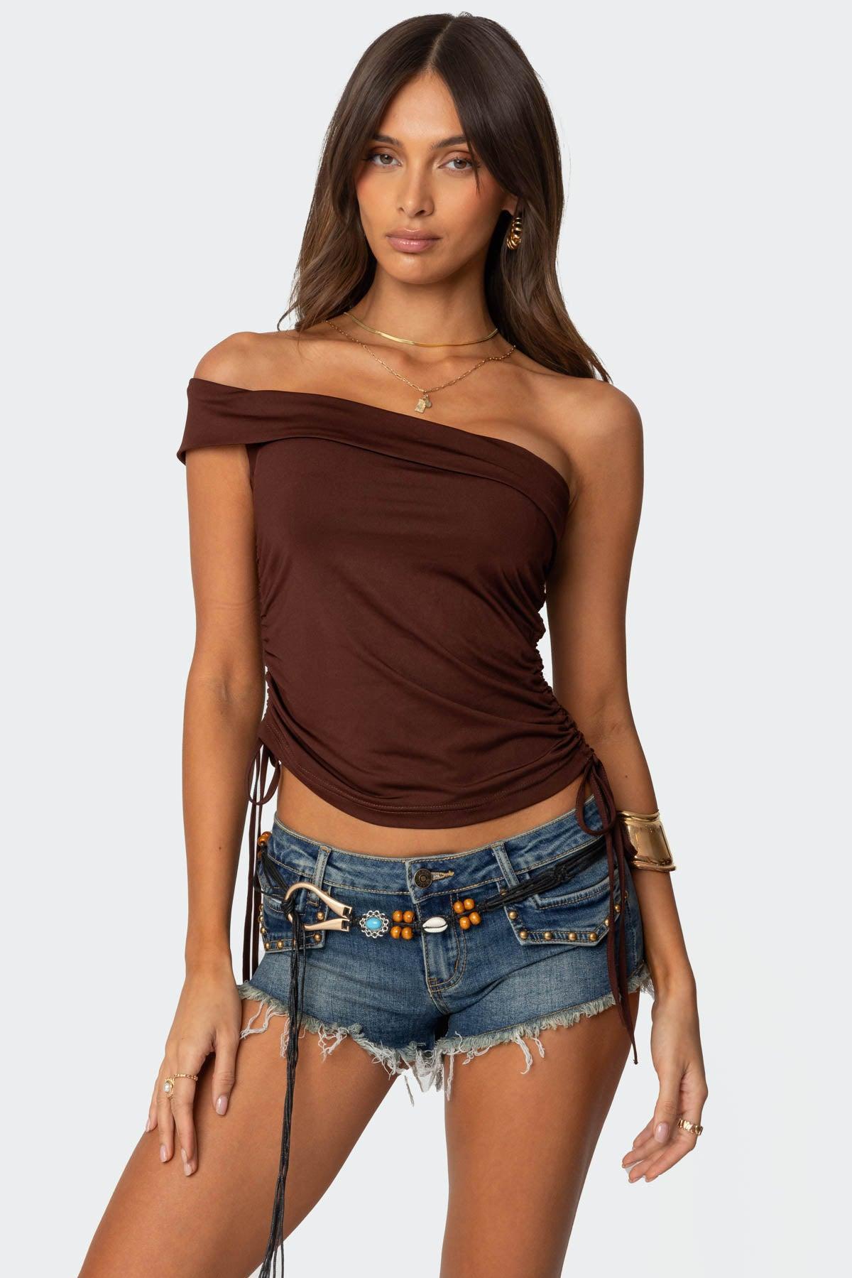 Yafa Asymmetric Off Shoulder Top Product Image