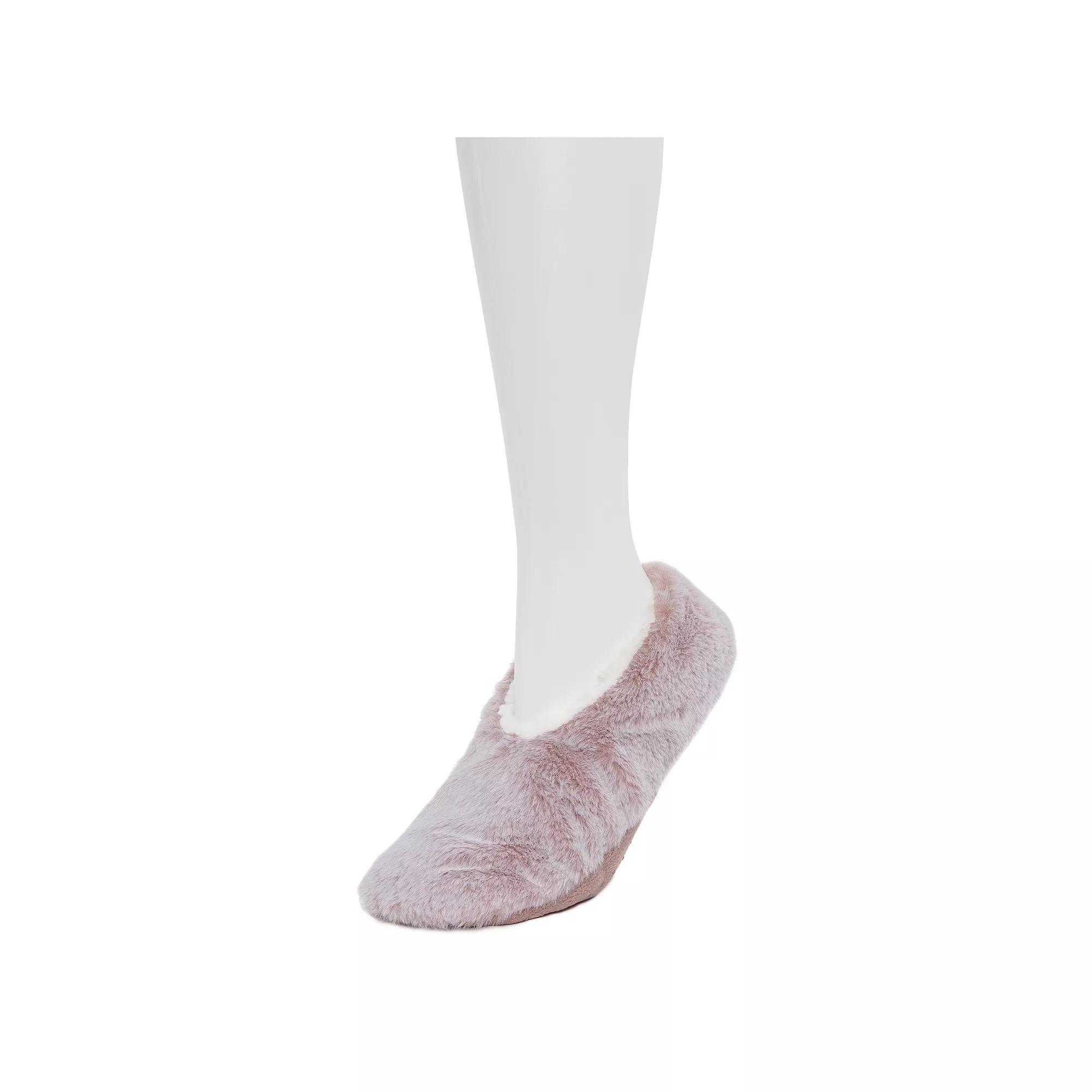 Women's Cozy Soft Faux Fur Ballerina Slipper Socks, Size: Large-XL, Blush Tipped Product Image