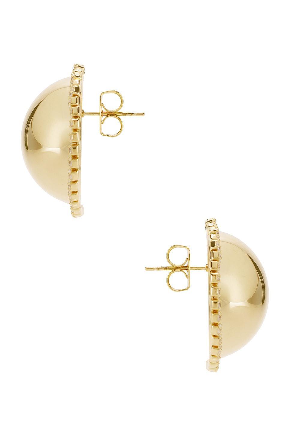 Gold Dome Pave Earring SHASHI Product Image
