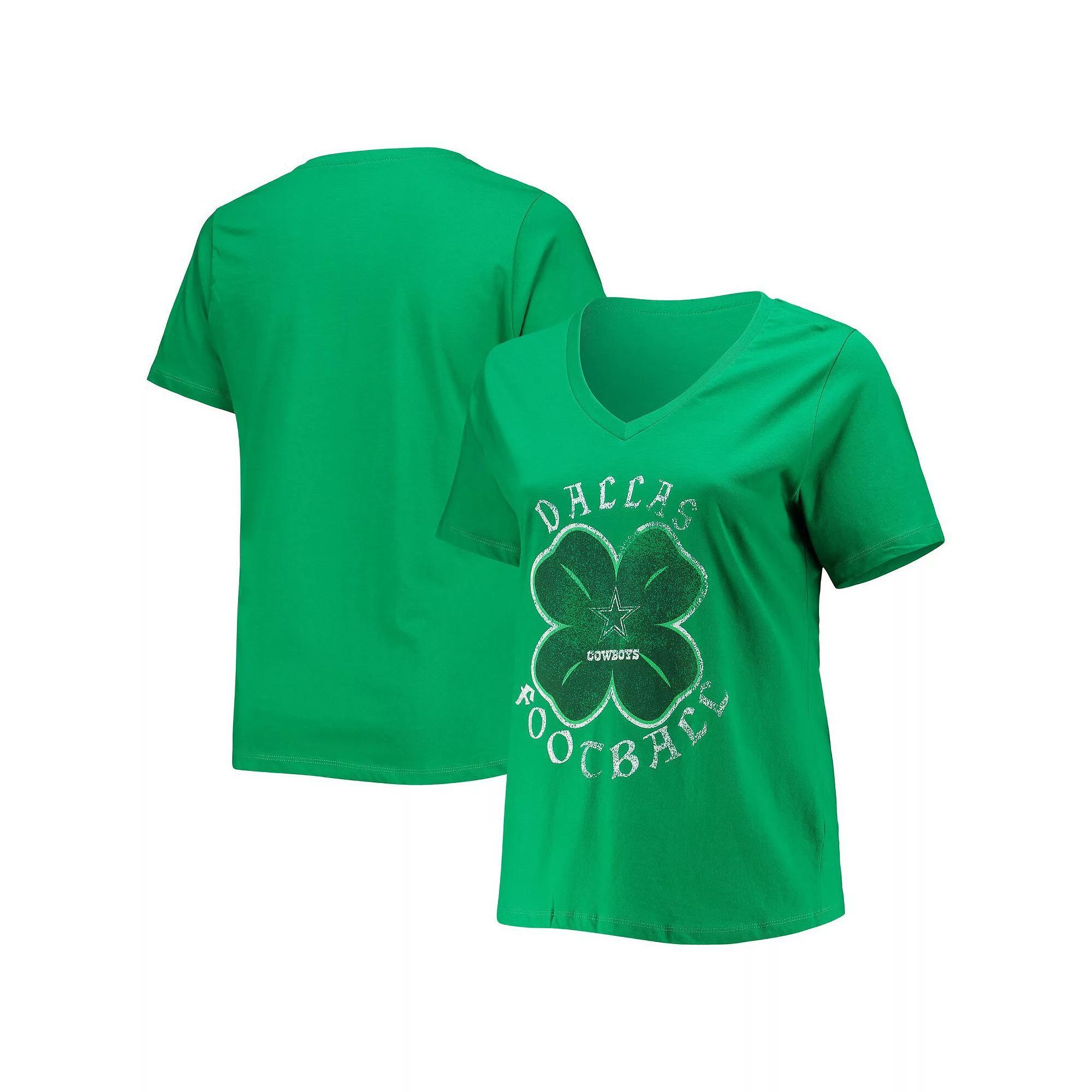 Women's Fanatics Branded Green Dallas Cowboys Plus Size Celtic T-Shirt, Size: 1XL Product Image