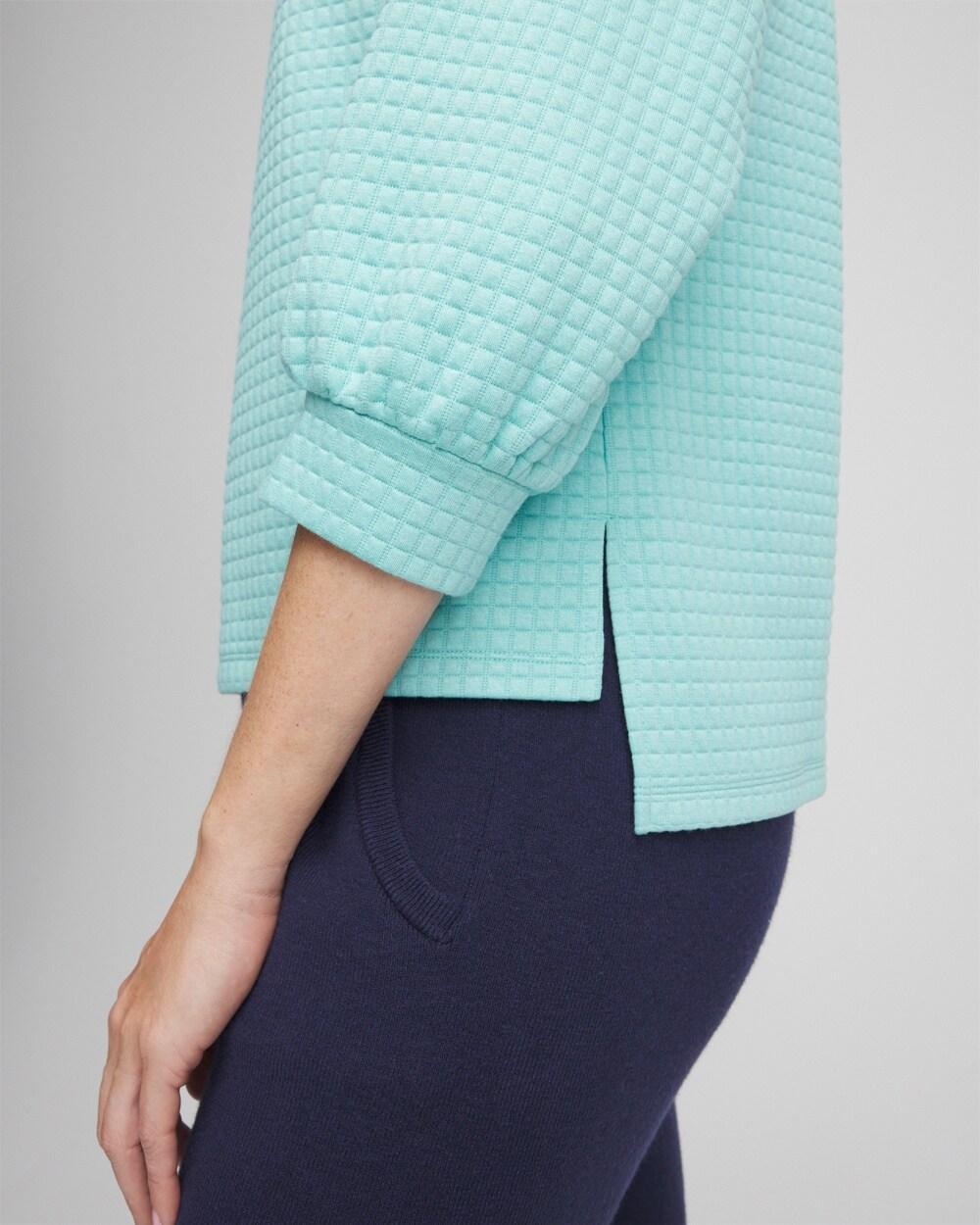 Zenergy® Jacquard Bubble-Sleeve Top Product Image