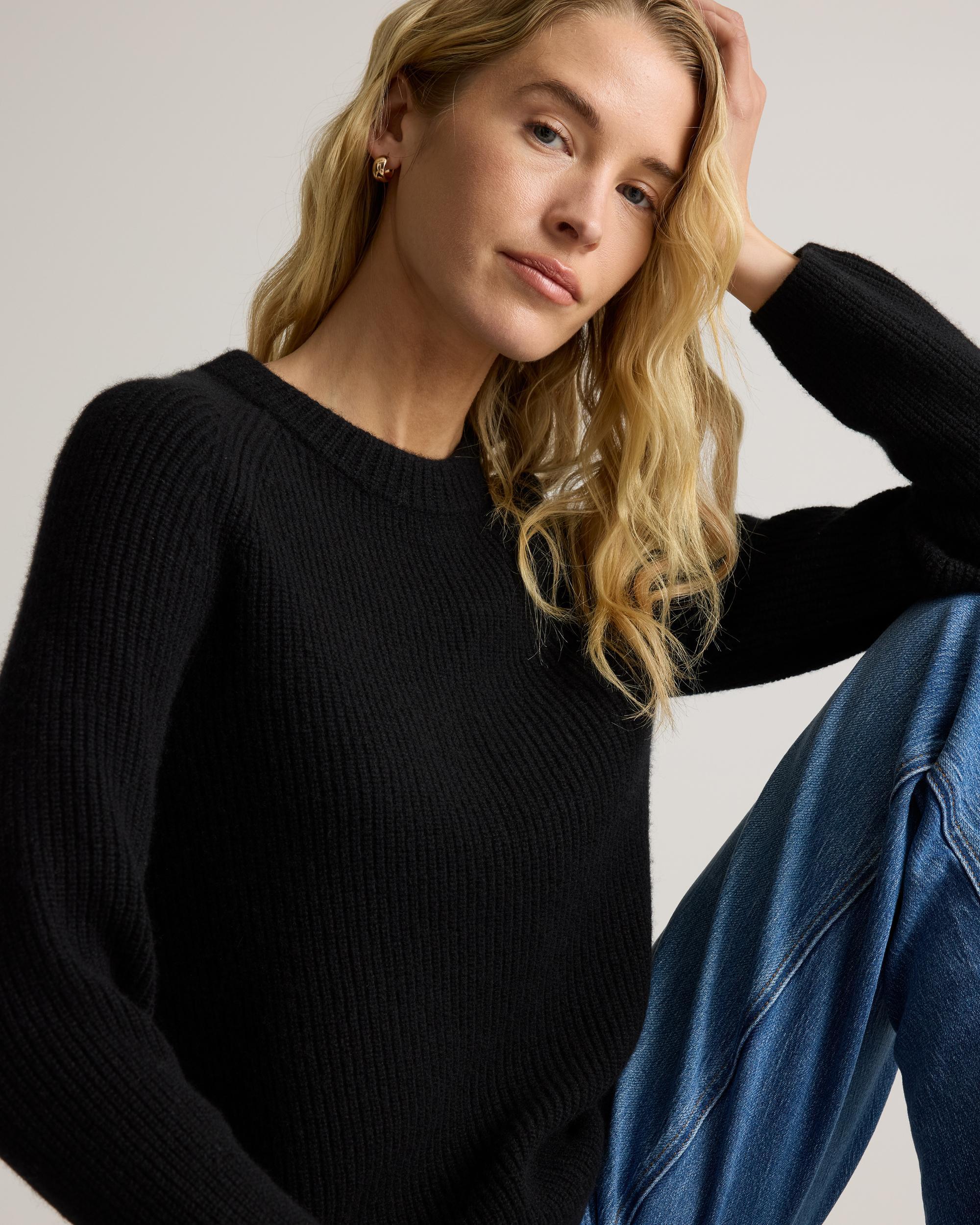 Quince | Women's Mongolian Cashmere Fisherman Crewneck Sweater Product Image