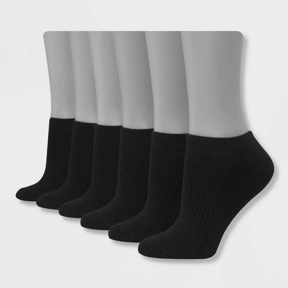 Hanes Performance Womens Cushioned 6pk No Show Socks 5-9: Arch Support, Moisture Wicking Product Image