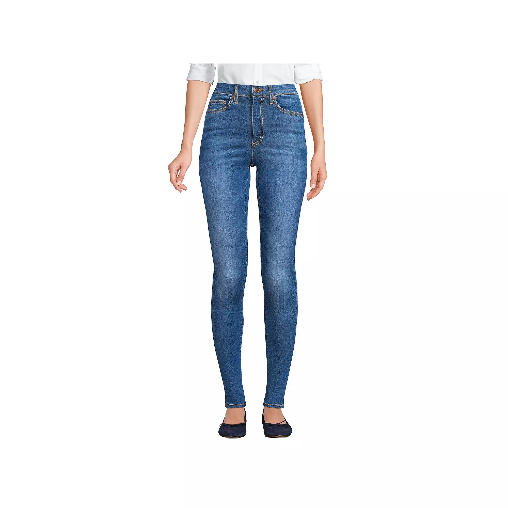 Women's Lands' End Lycra Skinny Jeans, Size: 10, Blue Tide Blue Product Image