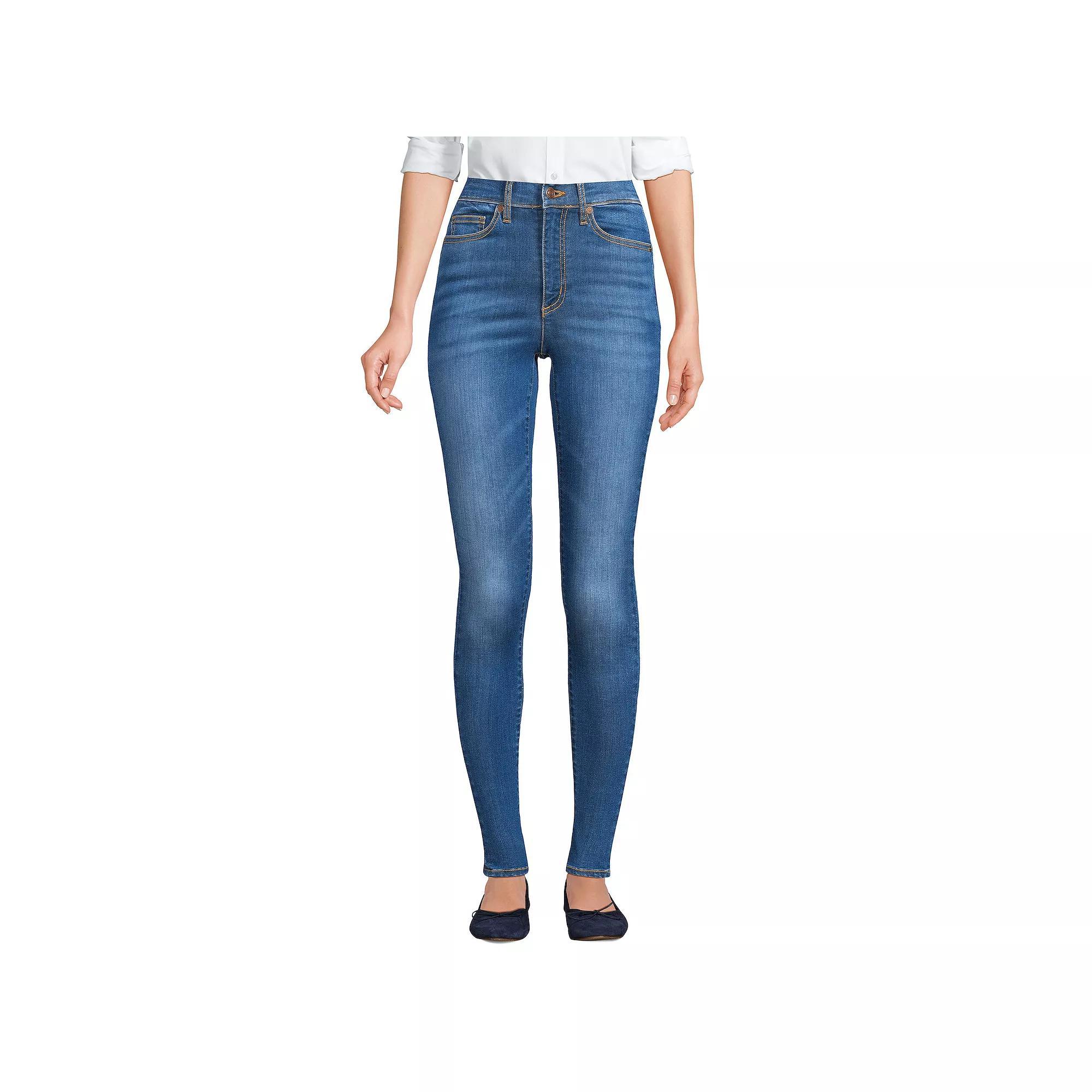 Women's Lands' End Lycra Skinny Jeans, Size: 10, Blue Tide Blue Product Image