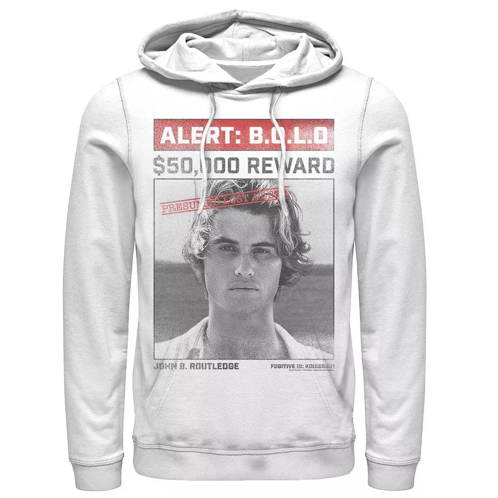 Men's Outer Banks John's Wanted Reward Poster Hoodie, Boy's, Size: XL, White Product Image