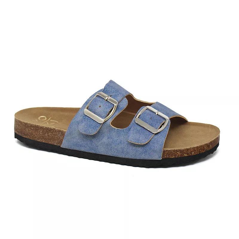 Yoki Gian 91 Women's Double Buckle Slide Sandals, Size: 6.5, Blue Product Image