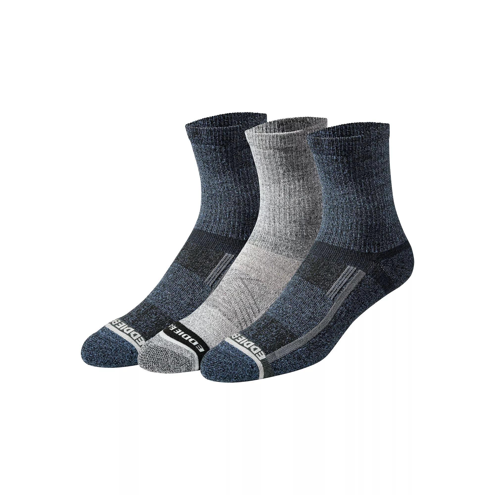 Men's Eddie Bauer Performance Hiking Crew Socks 3-pack, Size: 6-12, Blue Assorted Product Image