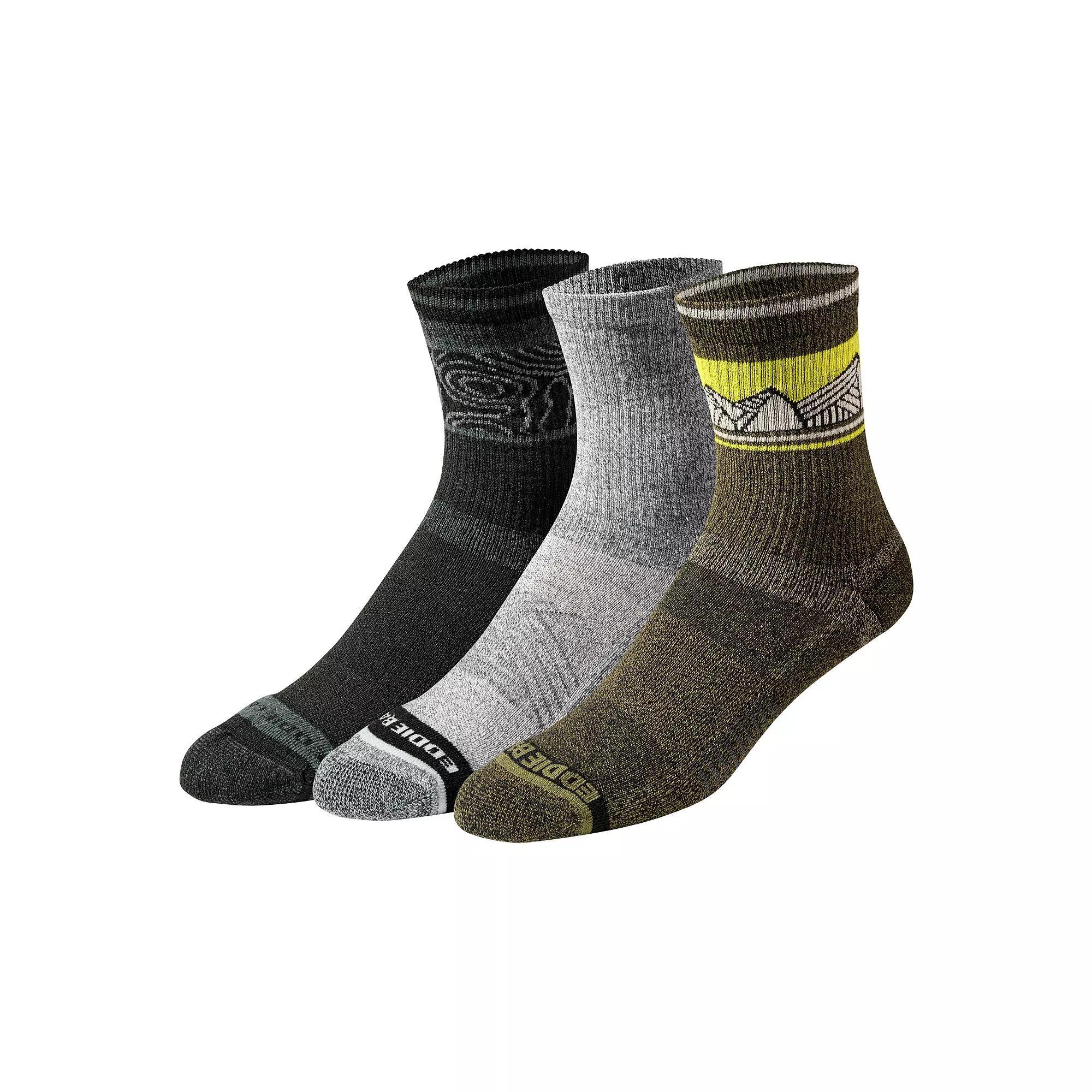 Men's Eddie Bauer Performance Hiking Crew Socks 3-pack, Size: 6-12, Green Mountain Product Image