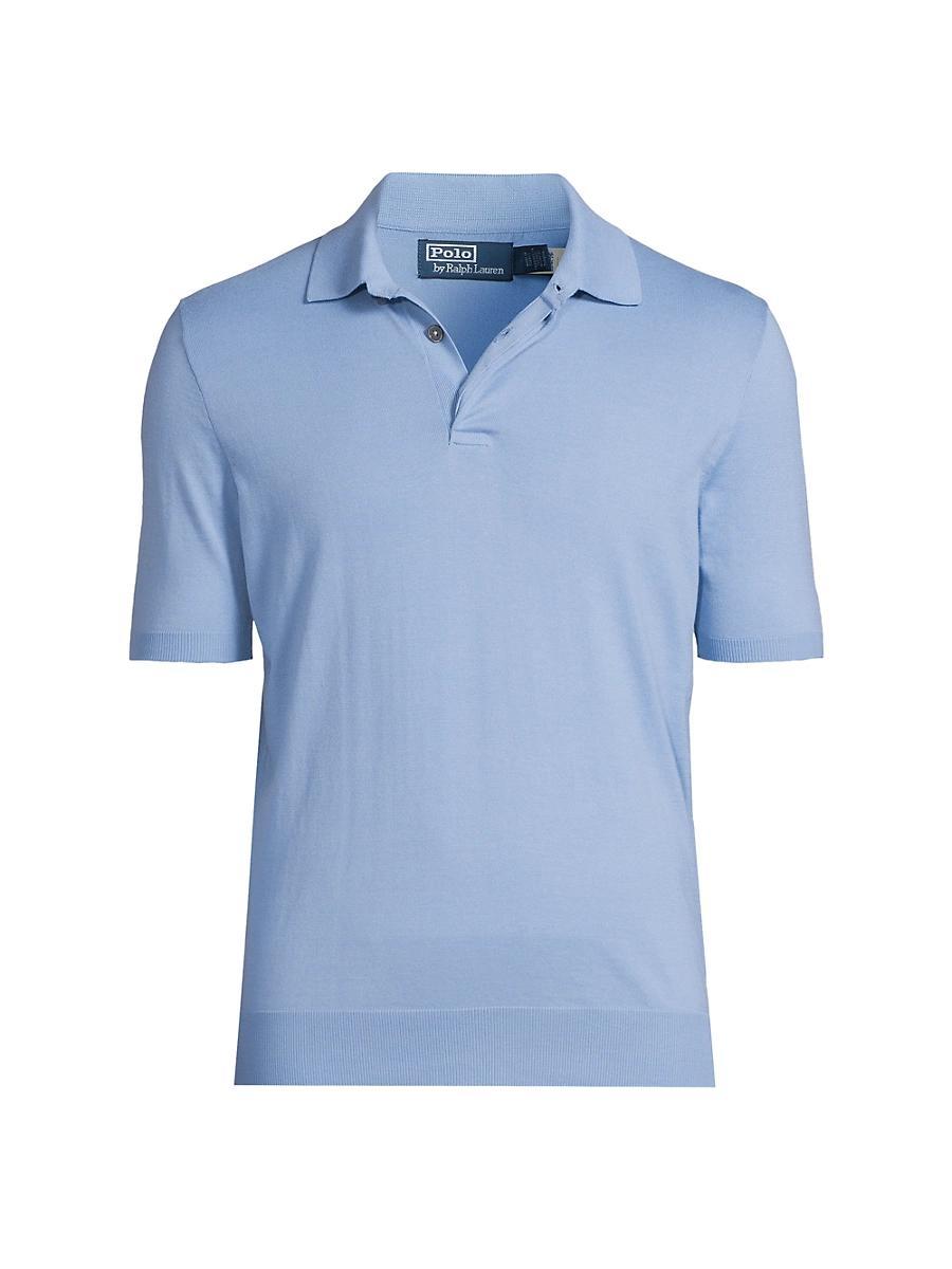 Mens Cotton Polo-Collar Sweater Product Image