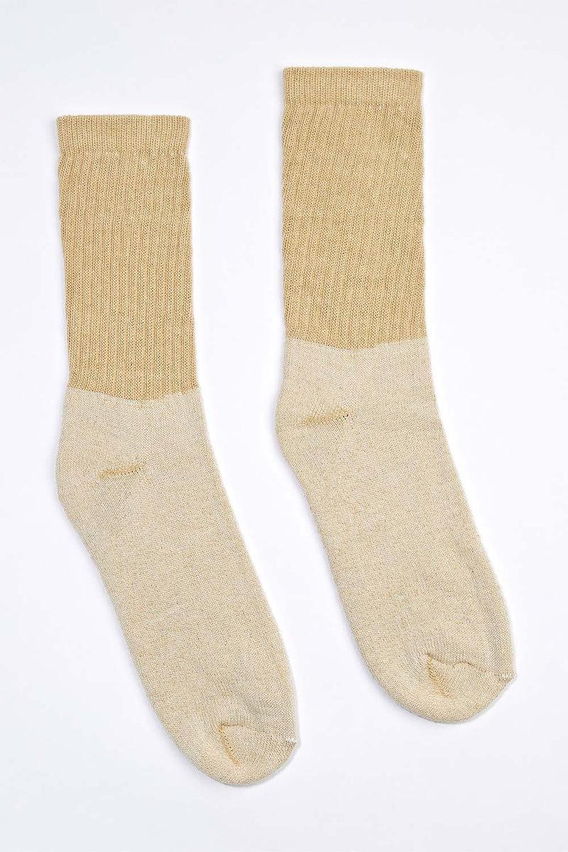 Women's 6 Pack Organic Cotton Socks Tan-Green Crew Product Image