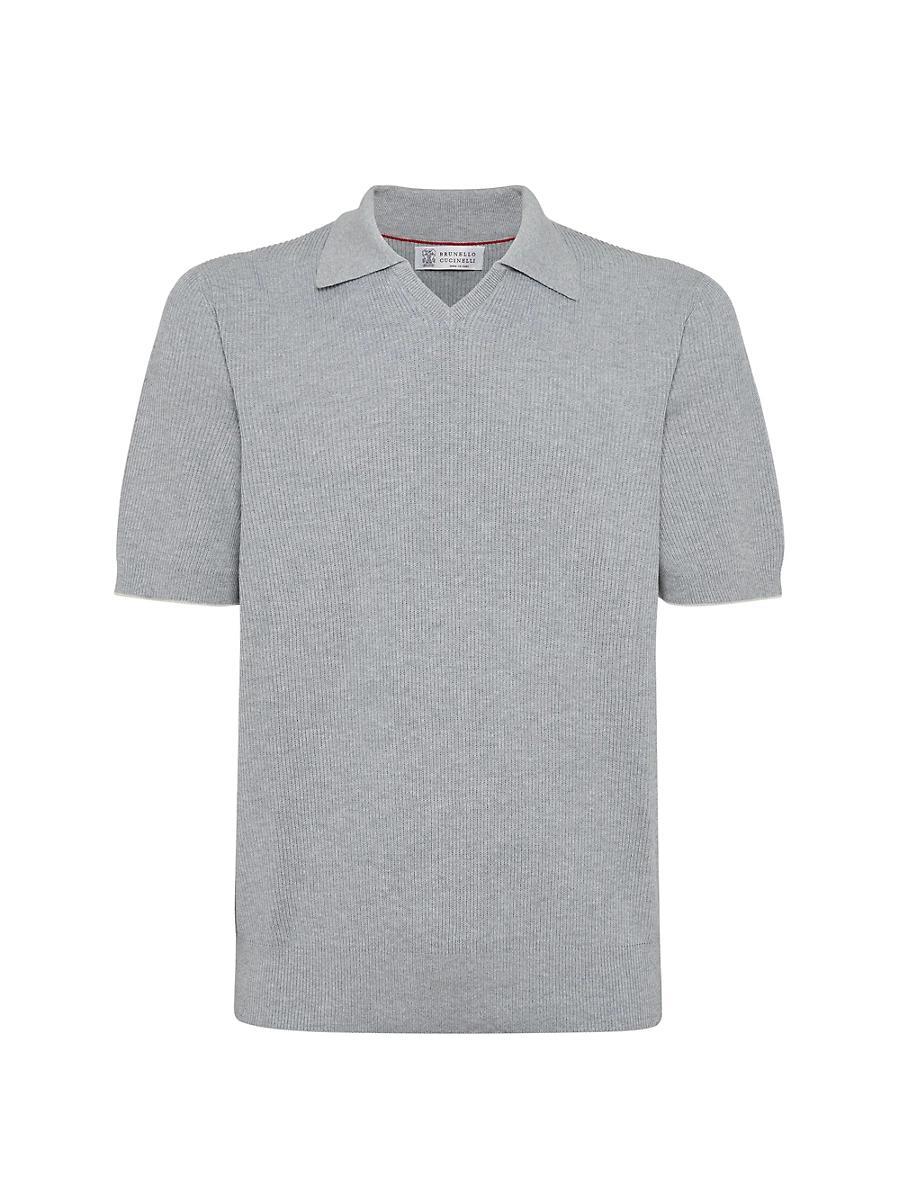 Mens Cotton English Rib Knit Polo Shirt Product Image