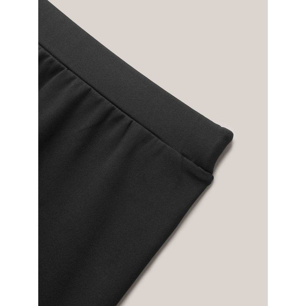 Plus Size Supersoft Lace Detail Skinny Fit Tights Women Black Elegant High stretch Skinny Mid Rise Everyday Leggings BloomChic 22-24/3X Product Image