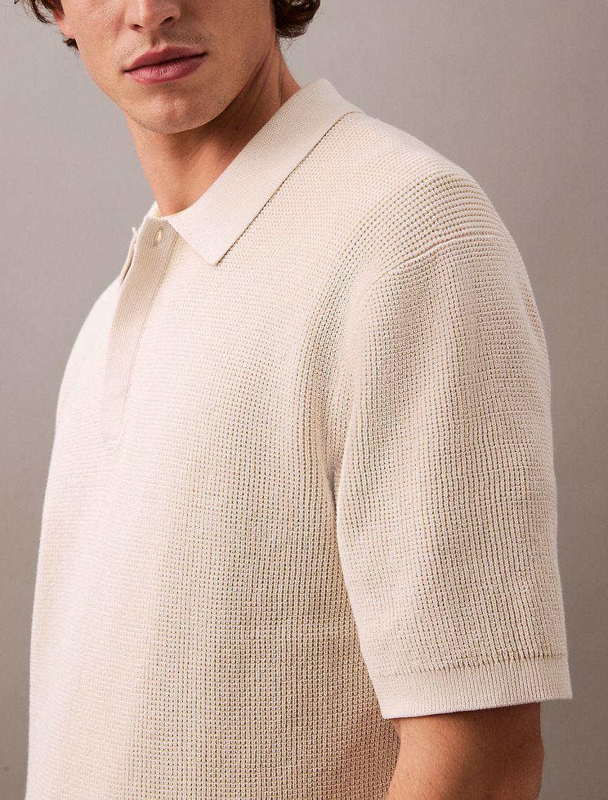 Smooth Cotton Waffle Classic Polo Shirt  Product Image