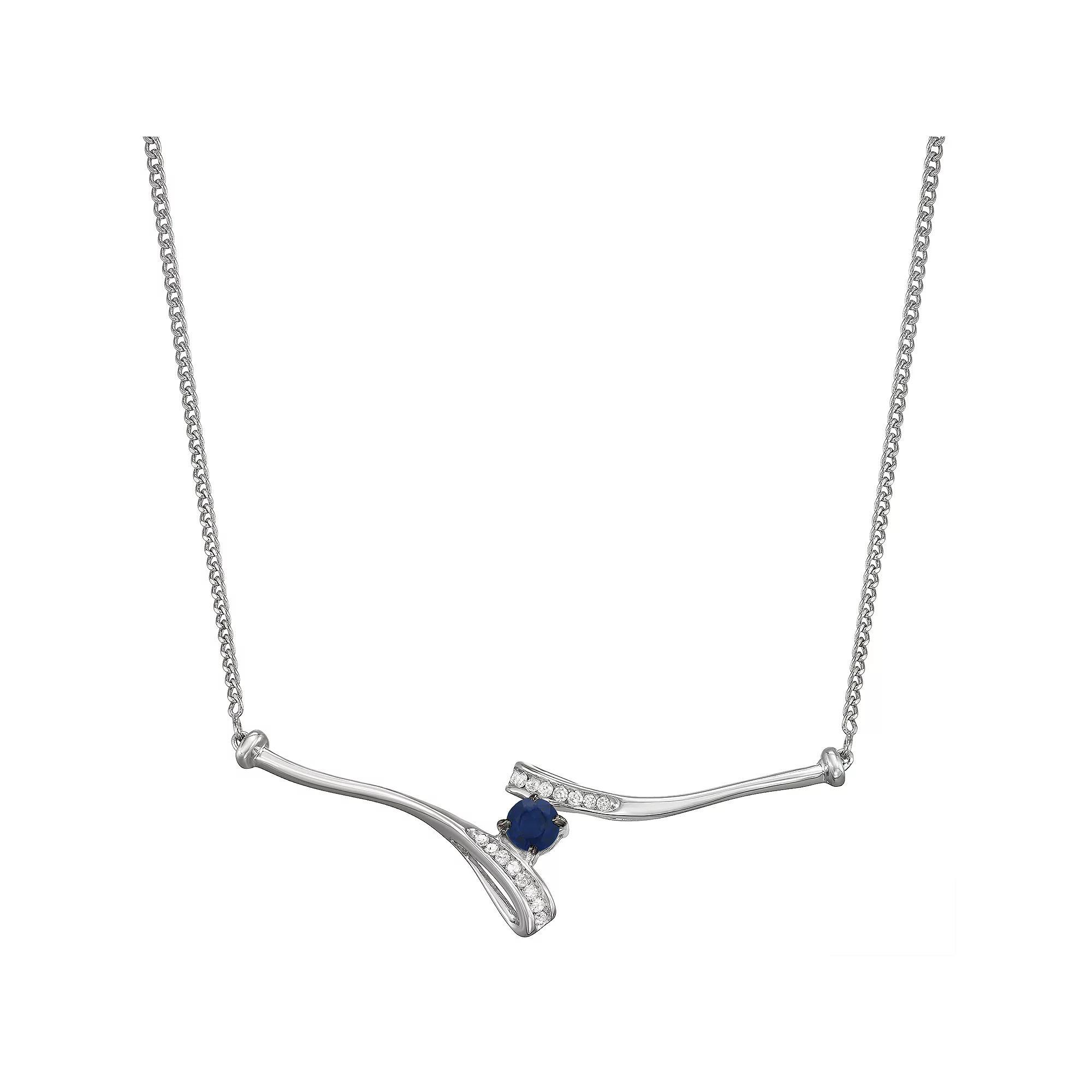Sterling Silver 1/3 Carat T.W. Black & White Diamond Bypass Necklace, Women's, Size: 18", Silver Tone Product Image