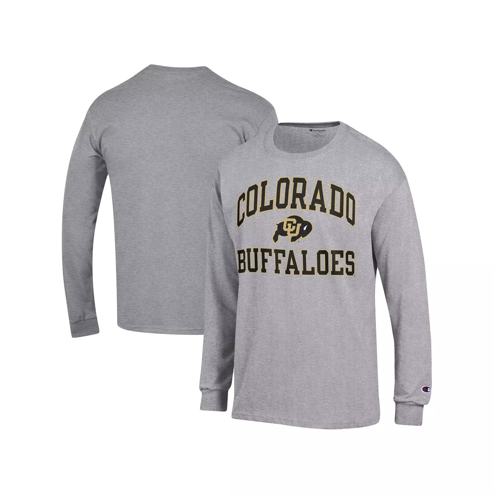 Men's Champion Heather Gray Colorado Buffaloes High Motor Long Sleeve T-Shirt, Size: Small, Grey Product Image
