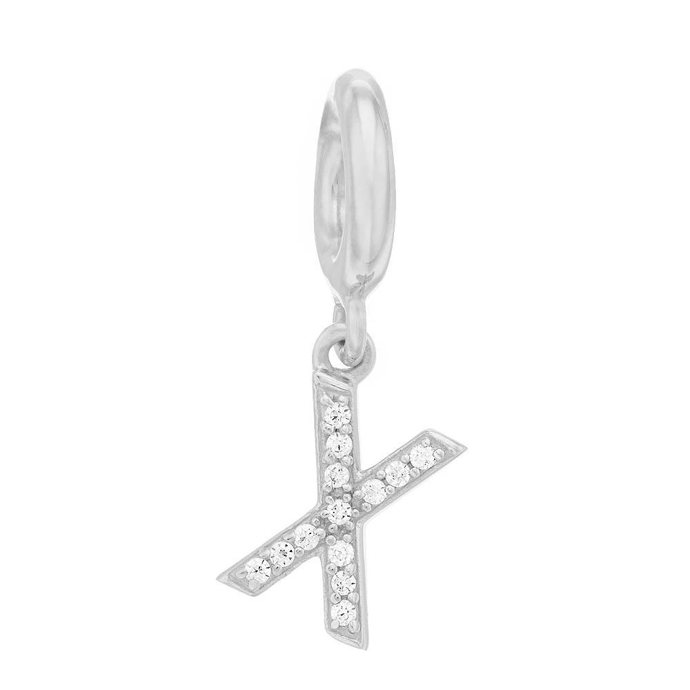 SIRI USA by TJM Sterling Silver Cubic Zirconia Initial Charm, Women's Product Image